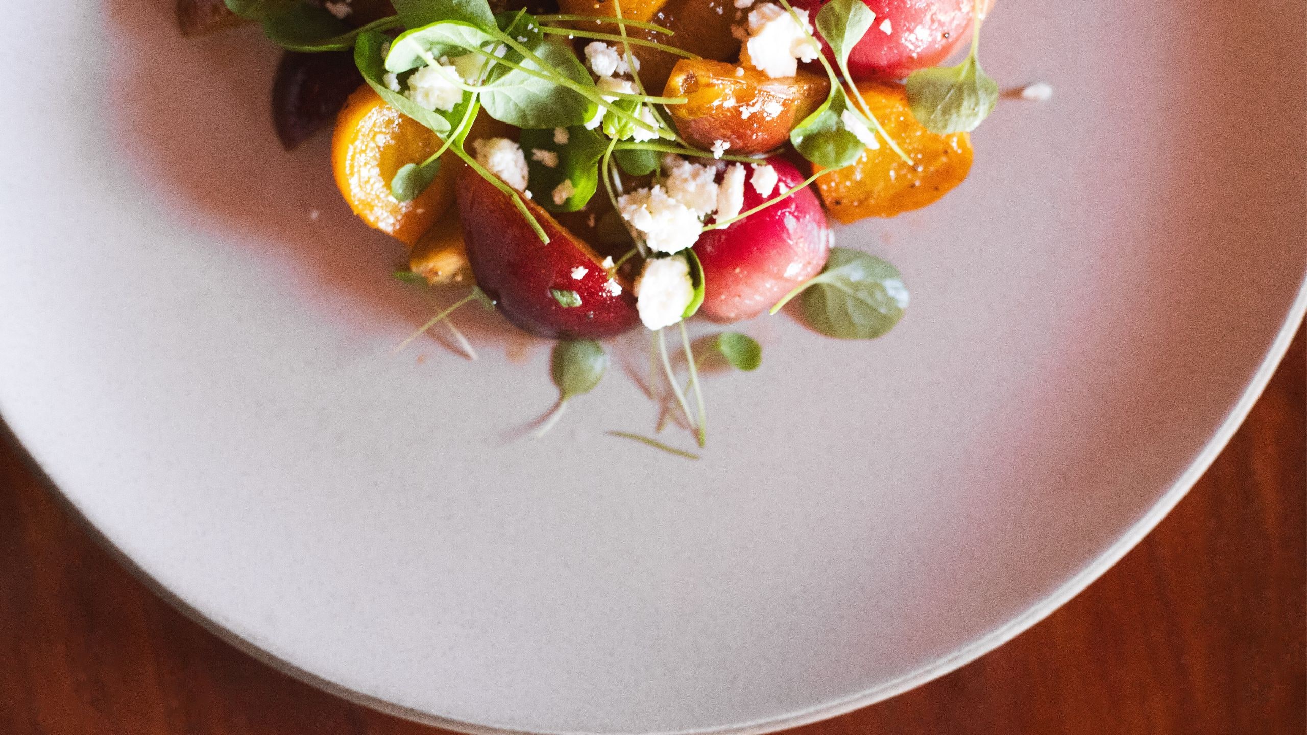 Alila Ventana Big Sur Stonefruit Salad Closeup
