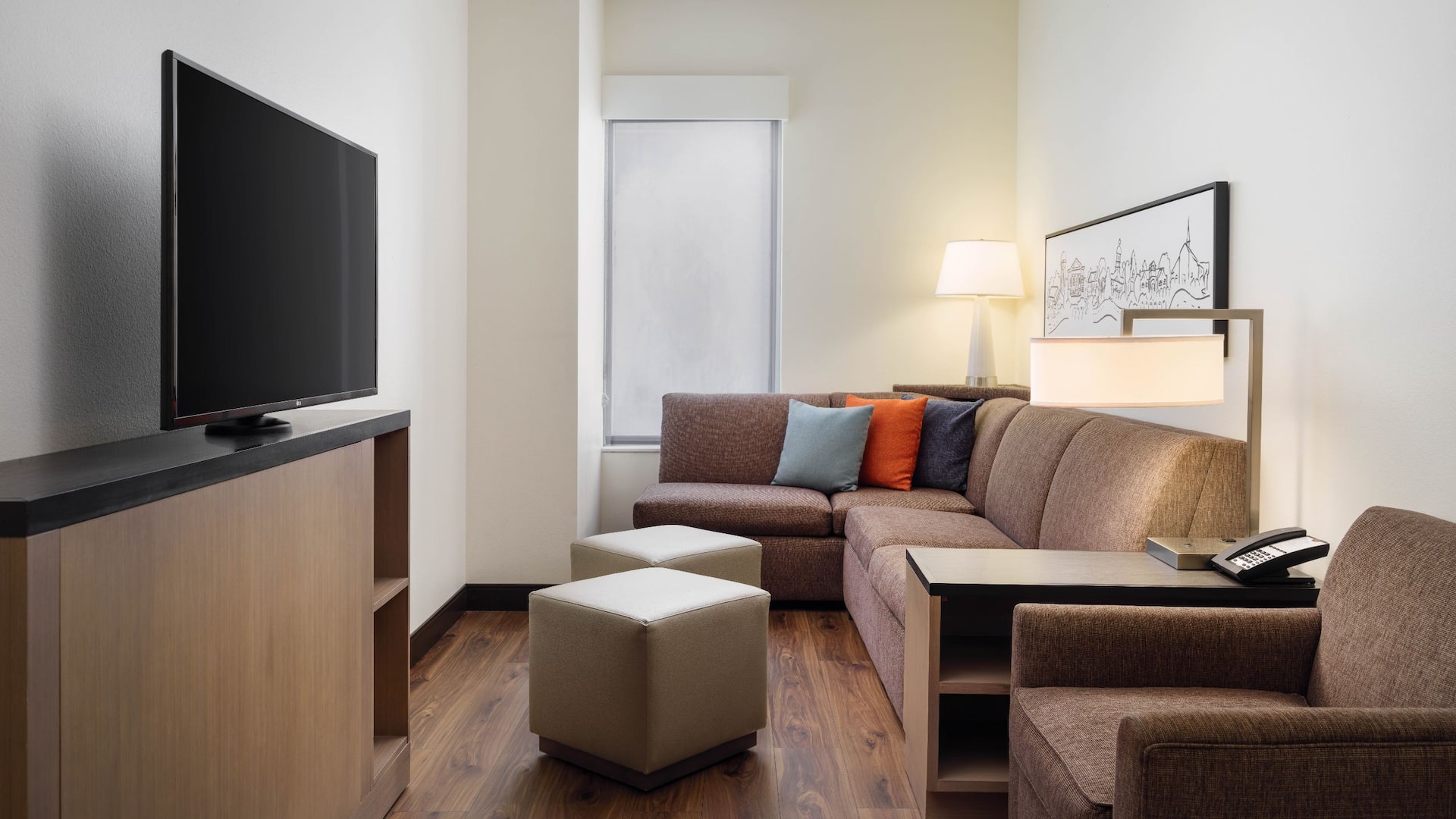 Hyatt House Austin/Downtown One Bedroom Suite Living Room
