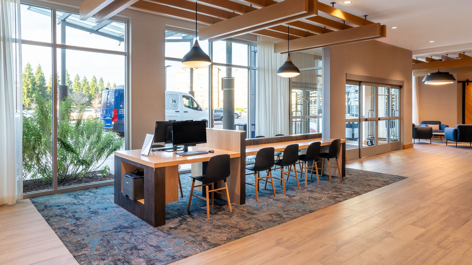 Hyatt Place Sacramento International Airport Lobby Business Center