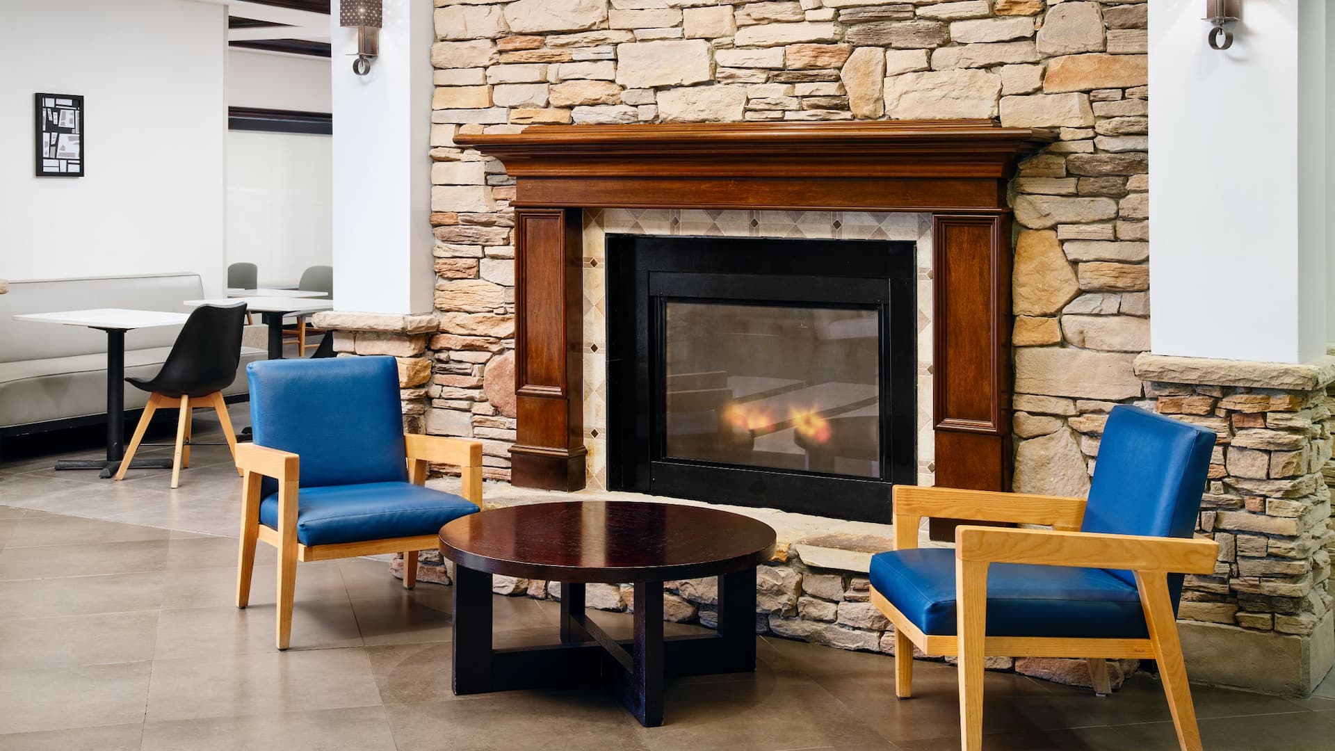 Hyatt House Sterling/Dulles Airport-North Lobby Fireplace