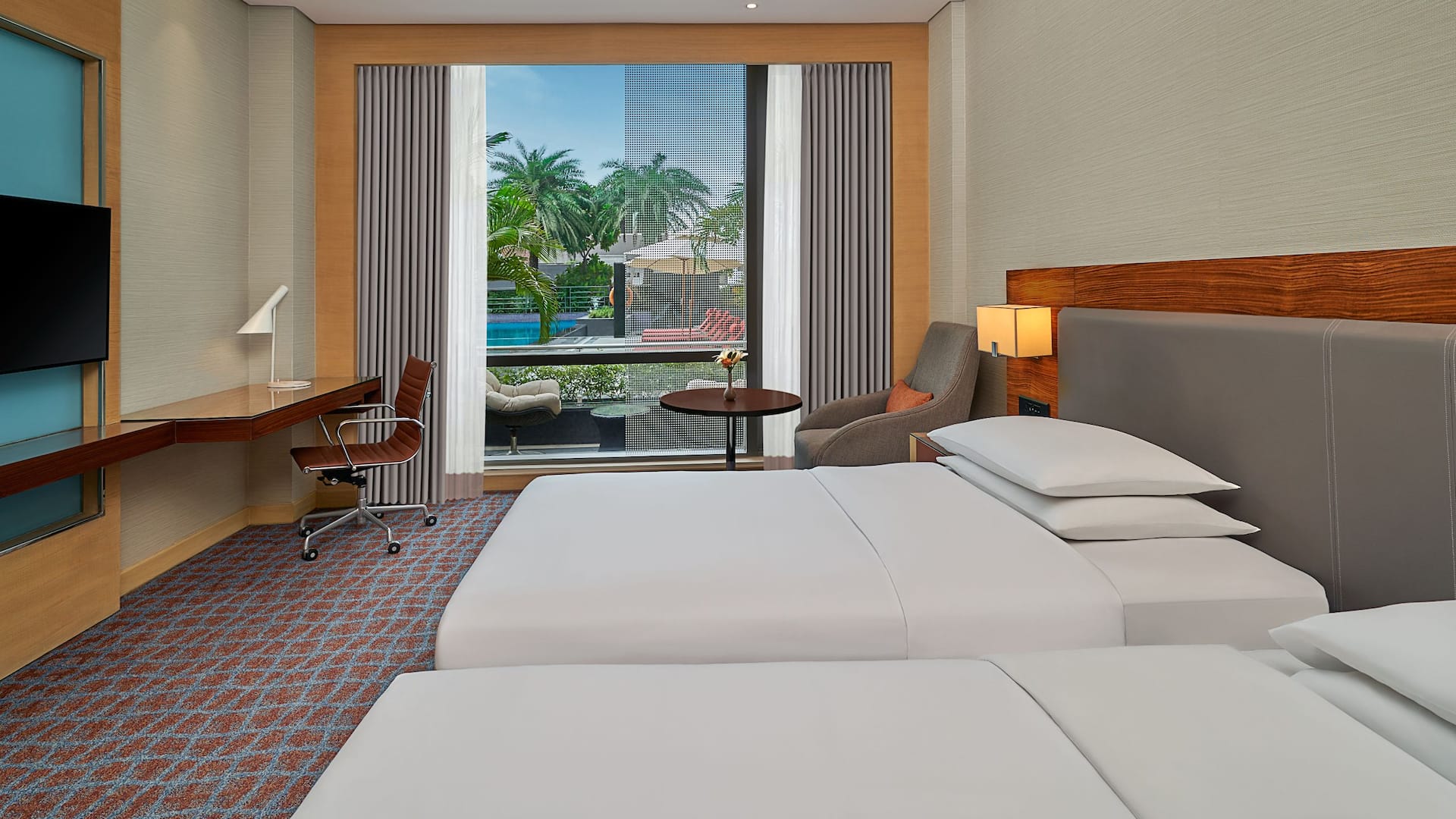 Hyatt Regency Lucknow Regency Two Twin Beds Guestroom Window