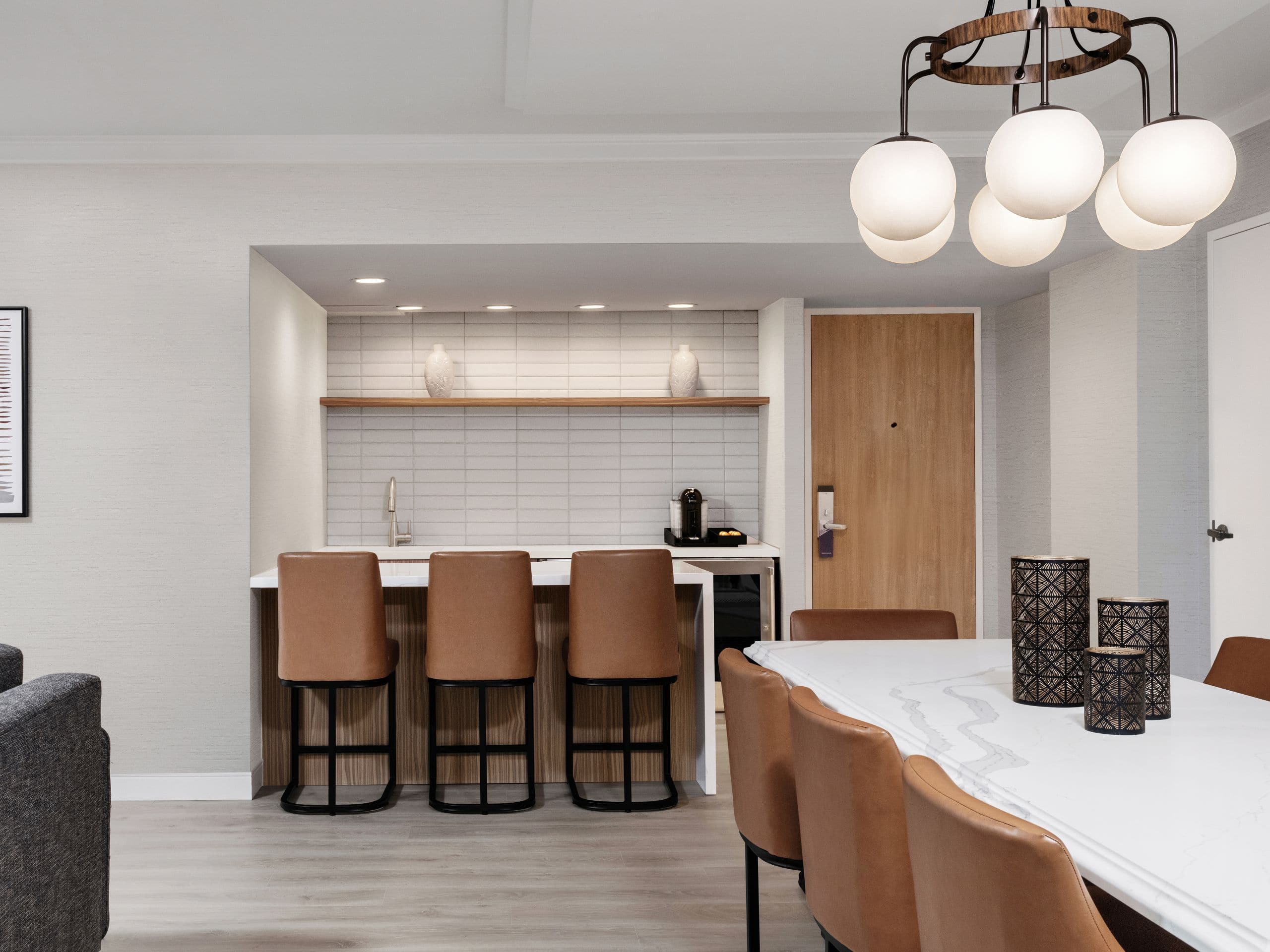 Hyatt Regency Irvine Hospitality Suite Living Area And Kitchen