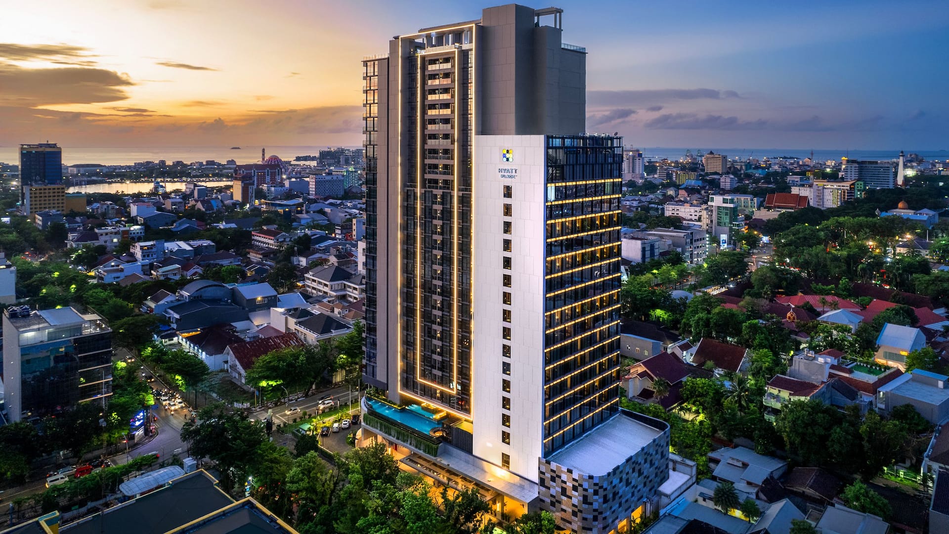 Hyatt Place Makassar Facade Sunset