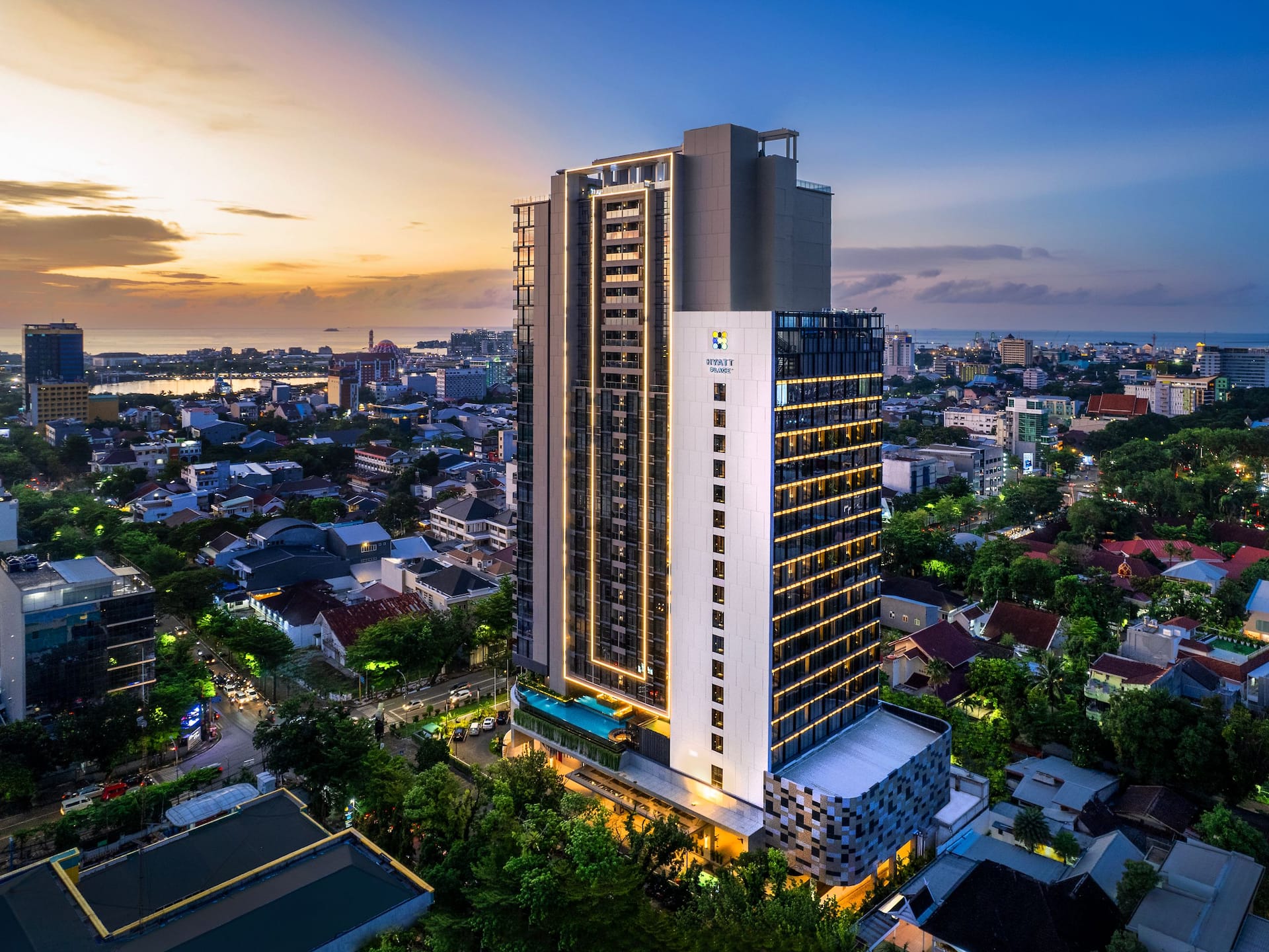 Hyatt Place Makassar Facade Sunset