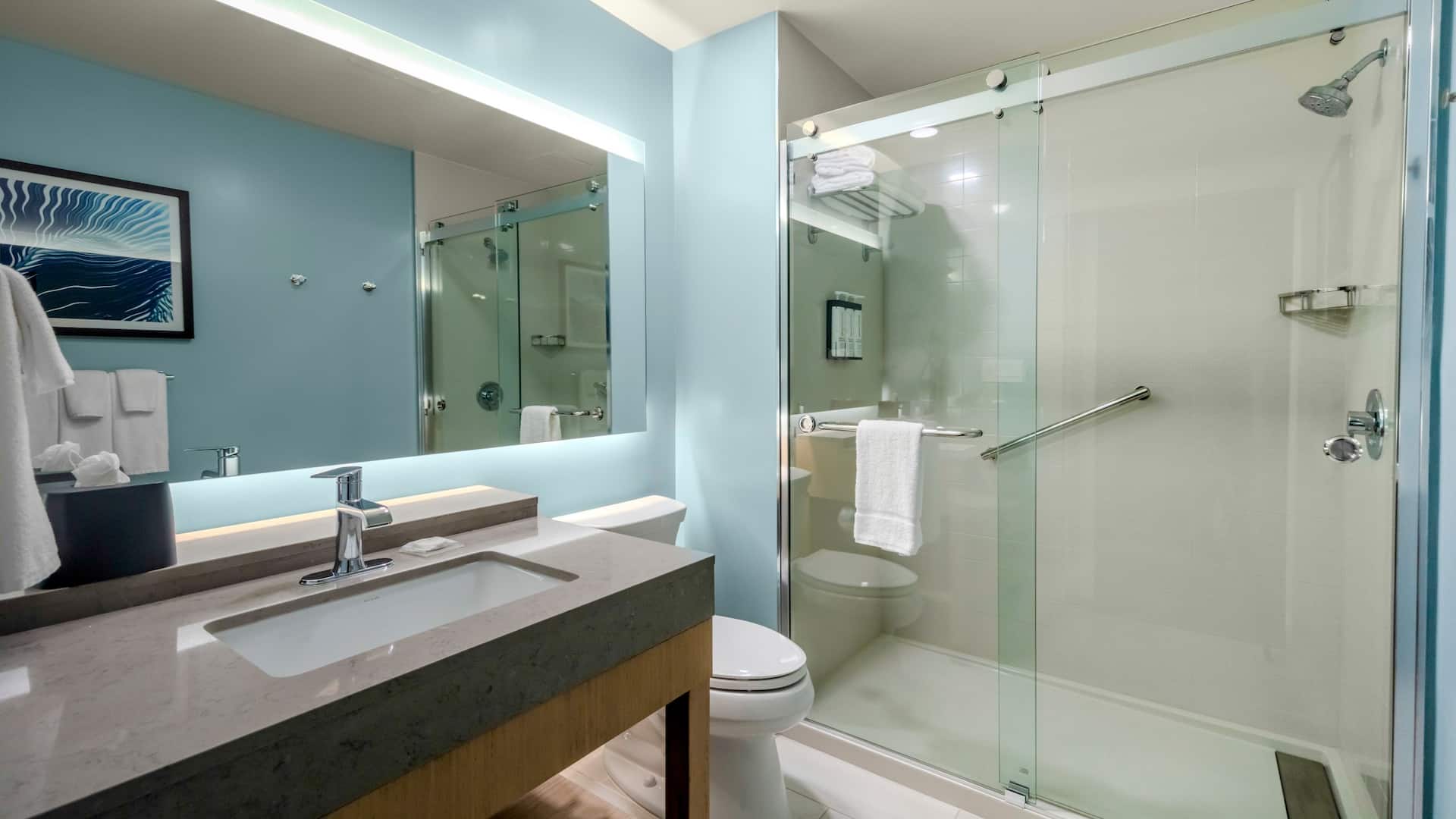 3/4 Hyatt Place St. Augustine / Vilano Beach Bathroom Vanity And Shower