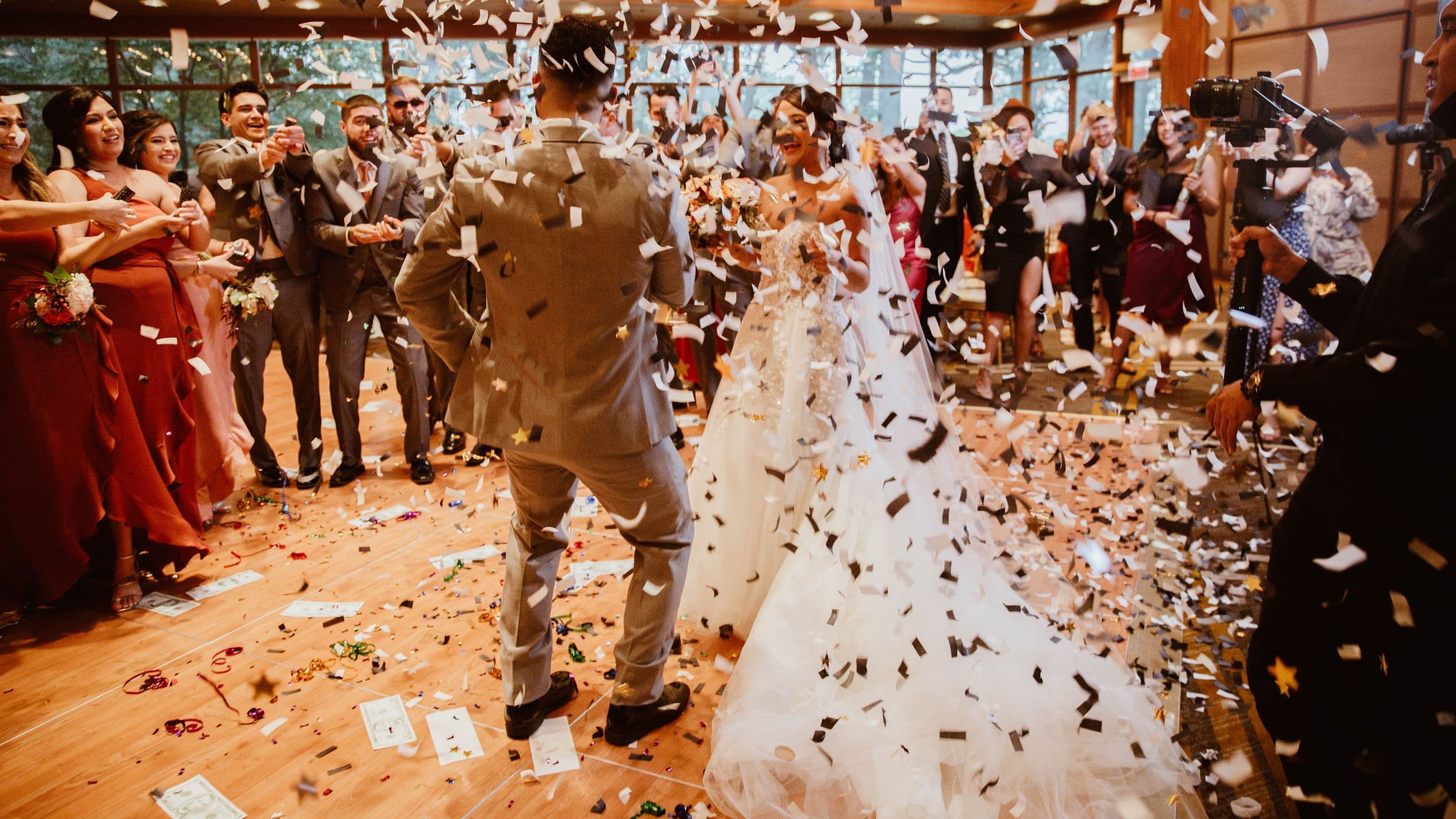 Hyatt Lodge Oak Brook Chicago Reception with Confetti