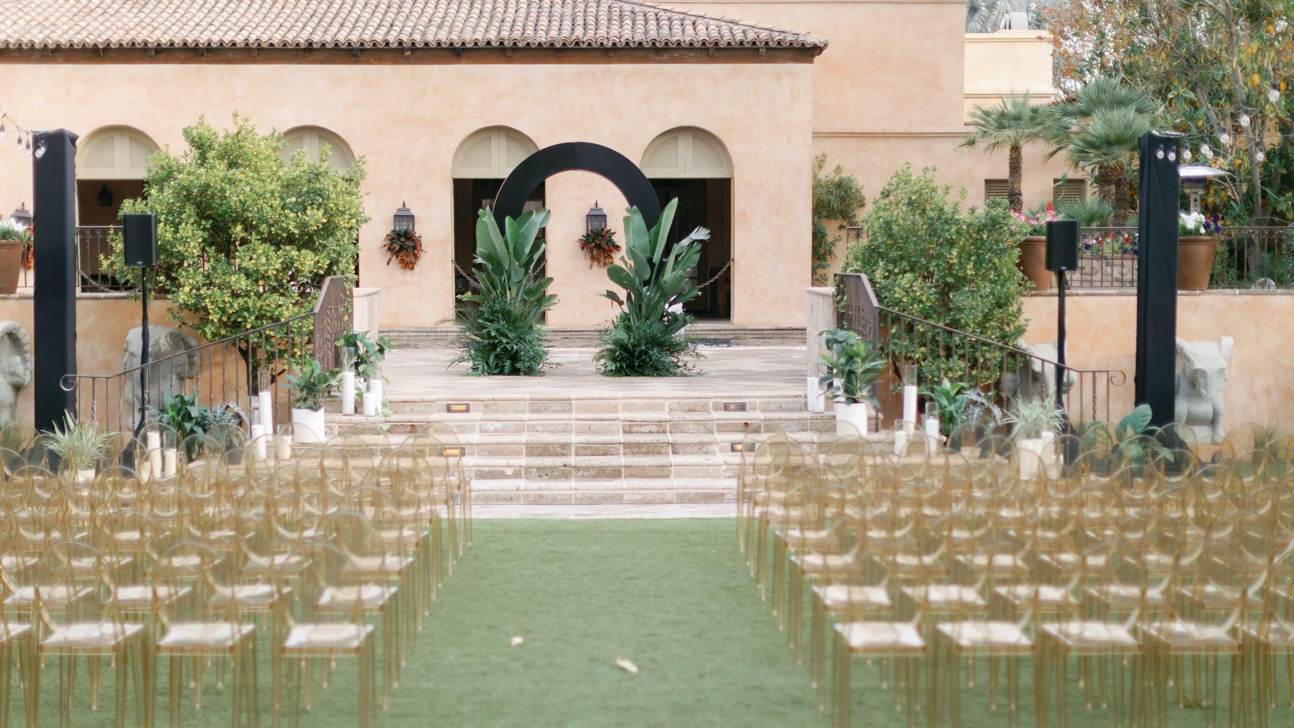 3 of 7 Royal Palms Resort and Spa Vernadero Lawn Wedding Ceremony With Arch
