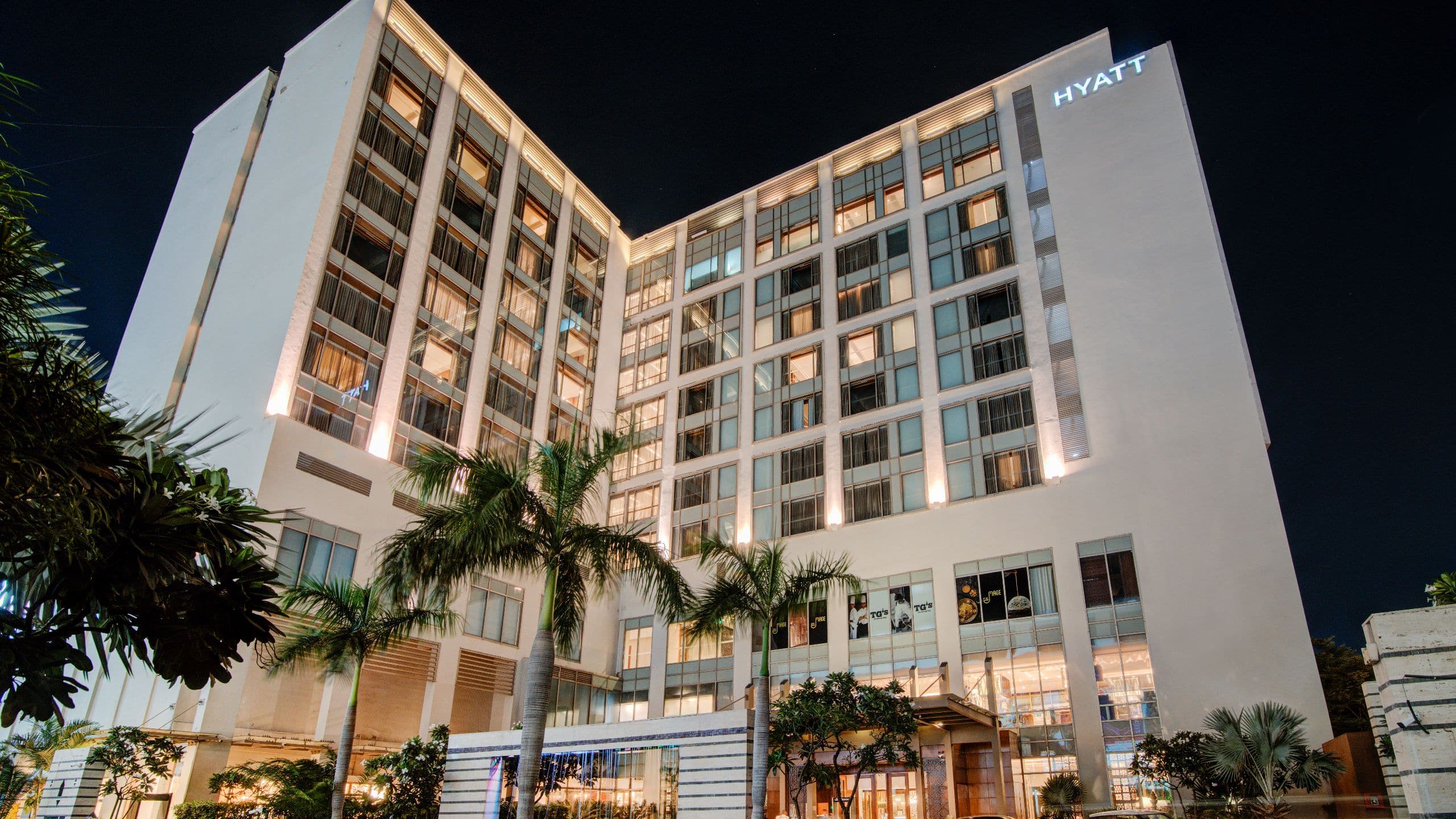 Hyatt Ahmedabad Facade Night
