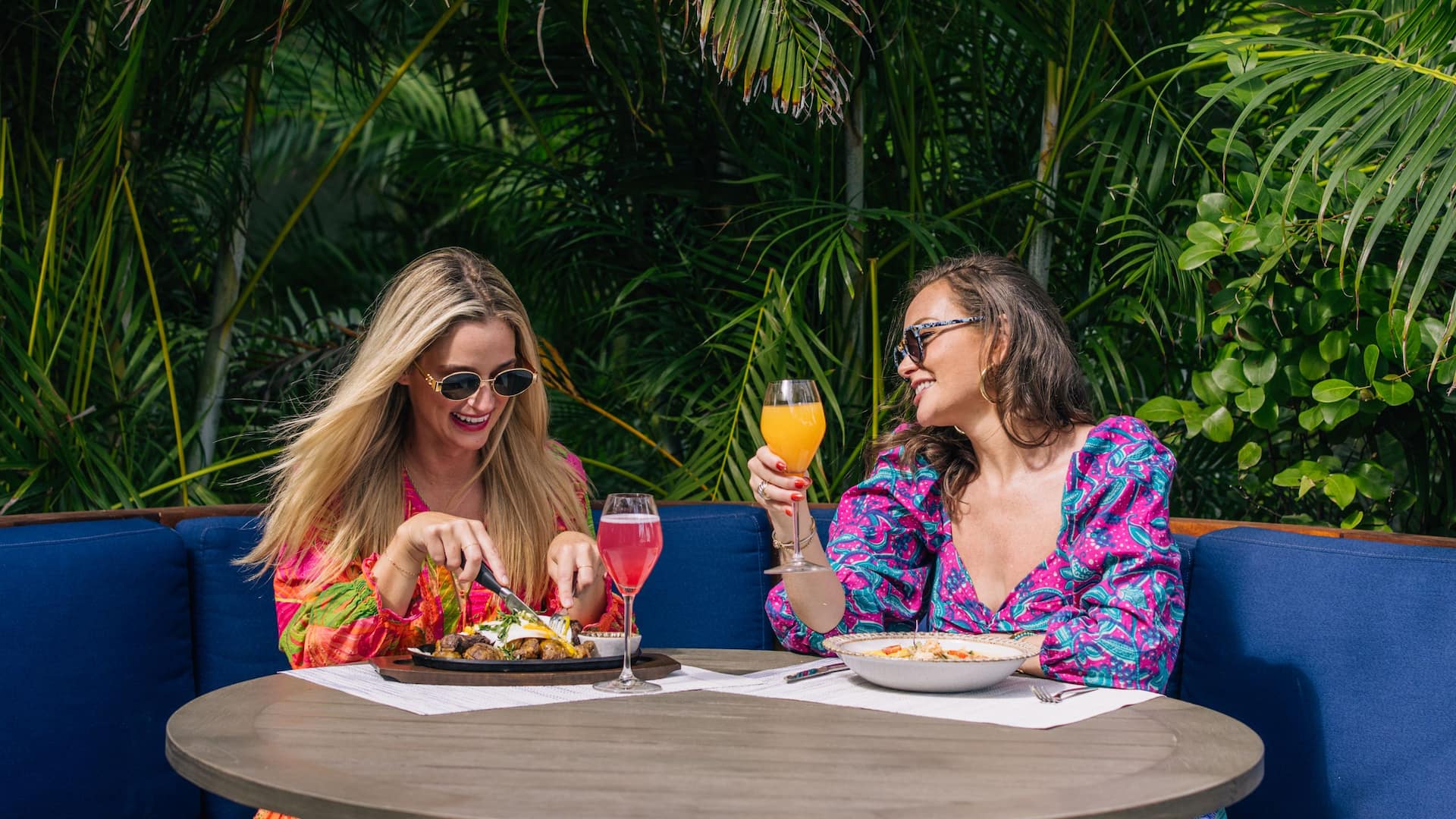 Grand Hyatt Baha Mar Friends Enjoying Brunch At Marcus Restaurant