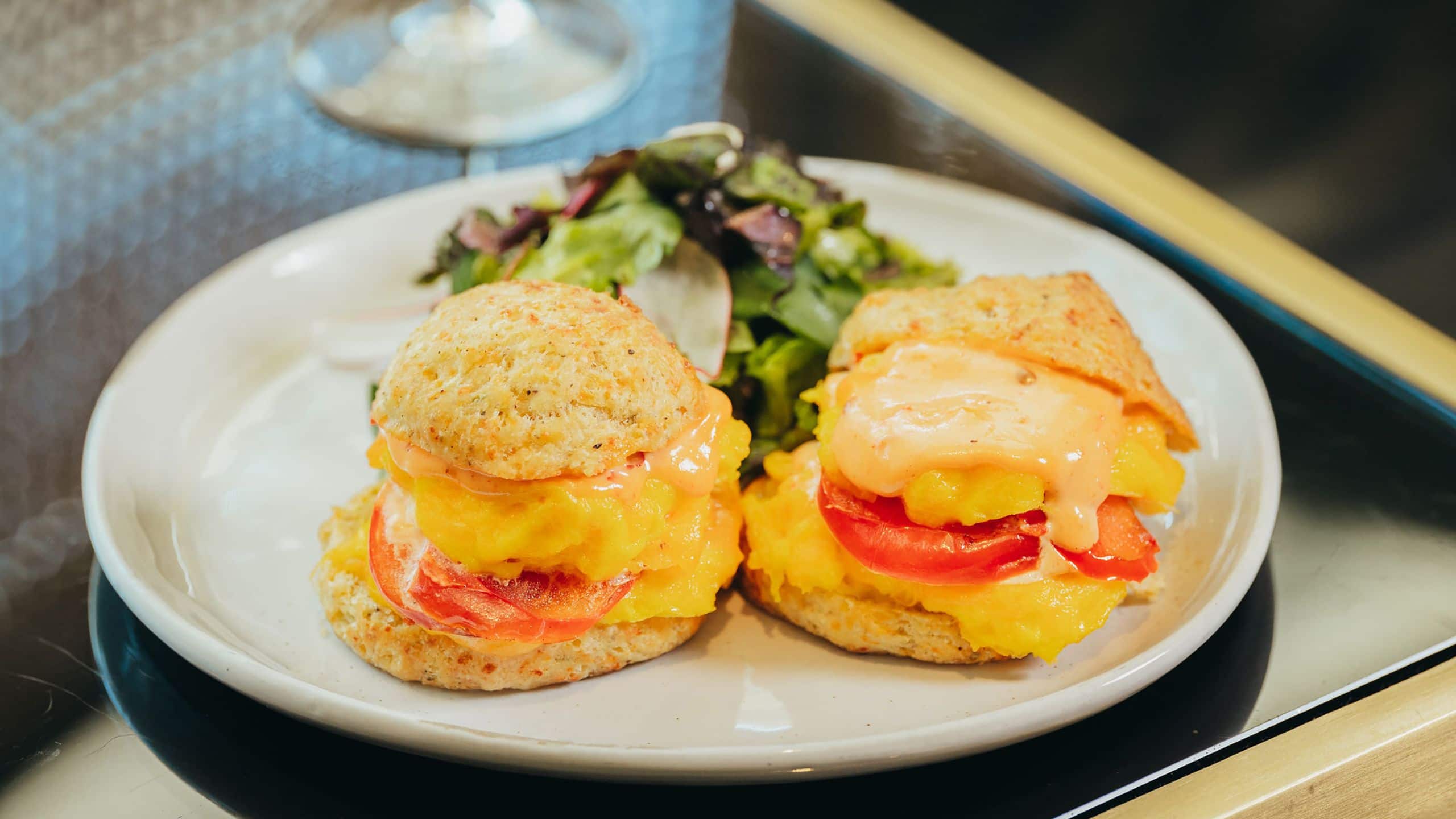 Hyatt Centric Downtown Sacramento 7th Street Standard Egg Breakfast Sandwich Mimosa