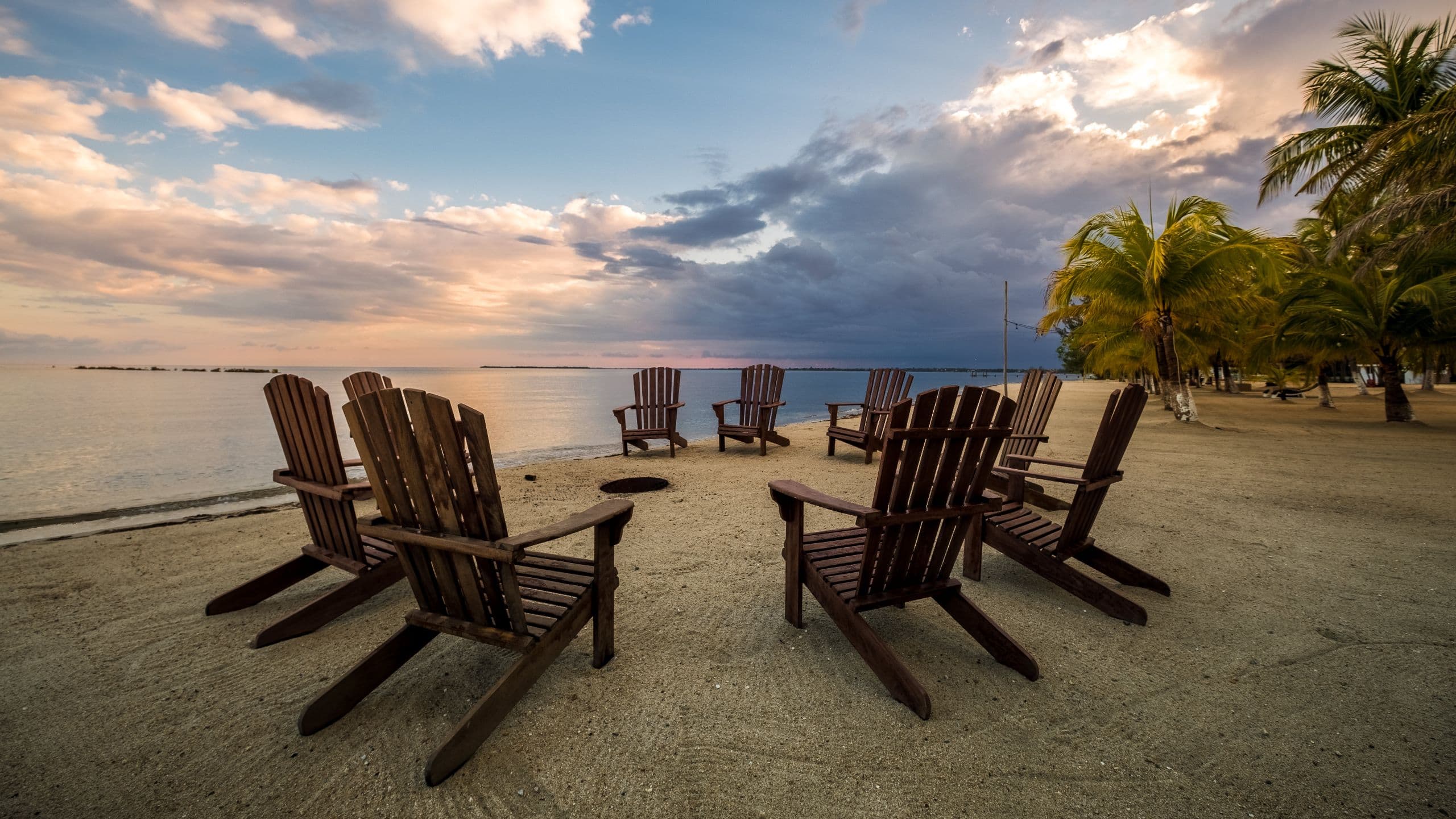 Placencia Resort Beach Firepit And Chairs