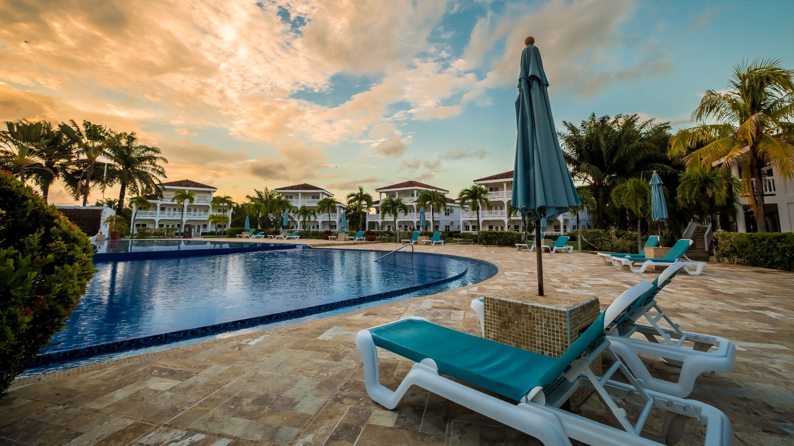 Placencia Resort Swimming Pool And Loungers