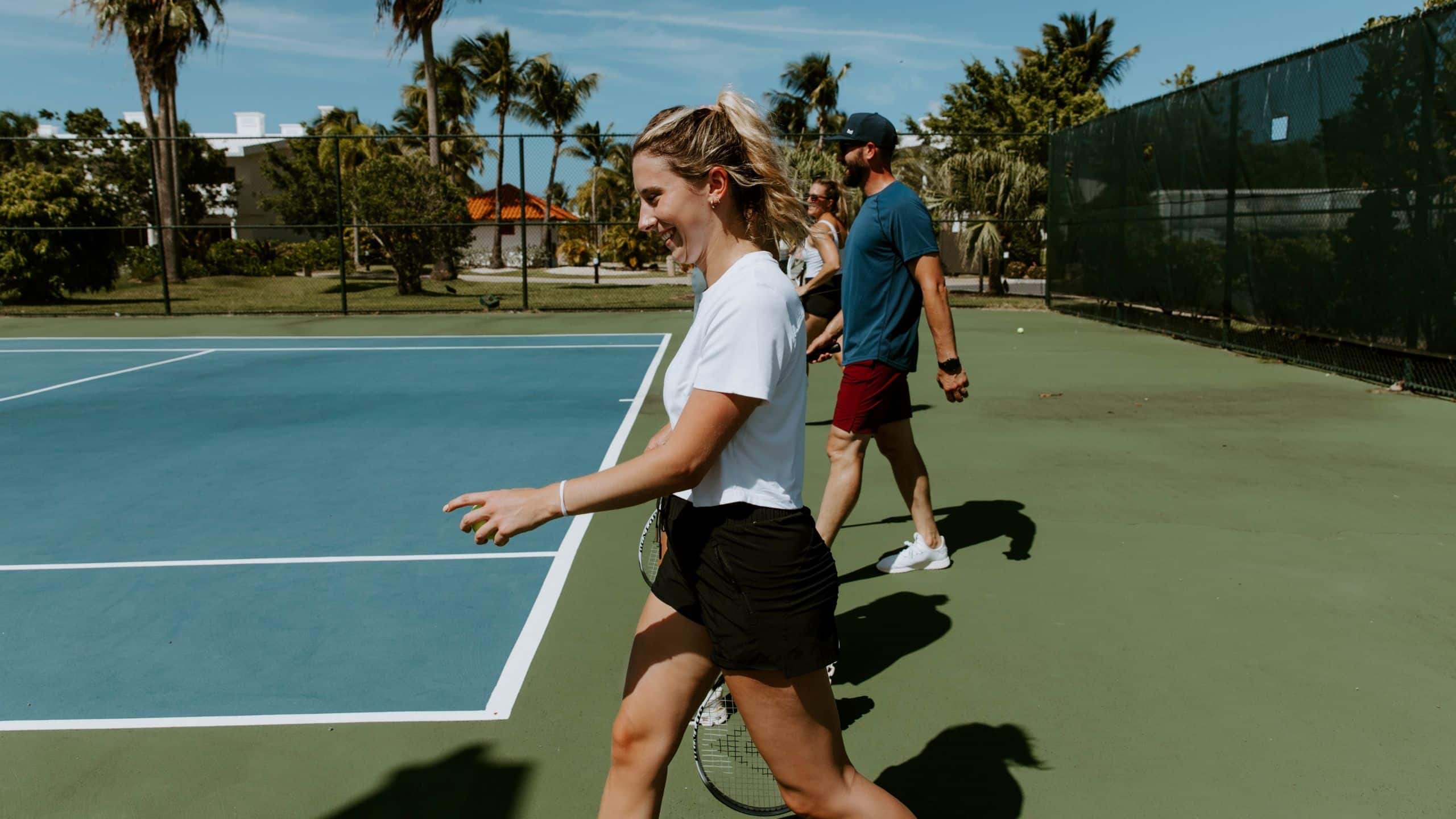 Hyatt Regency Grand Reserve Puerto Rico Girl Walks Onto Tennis Court