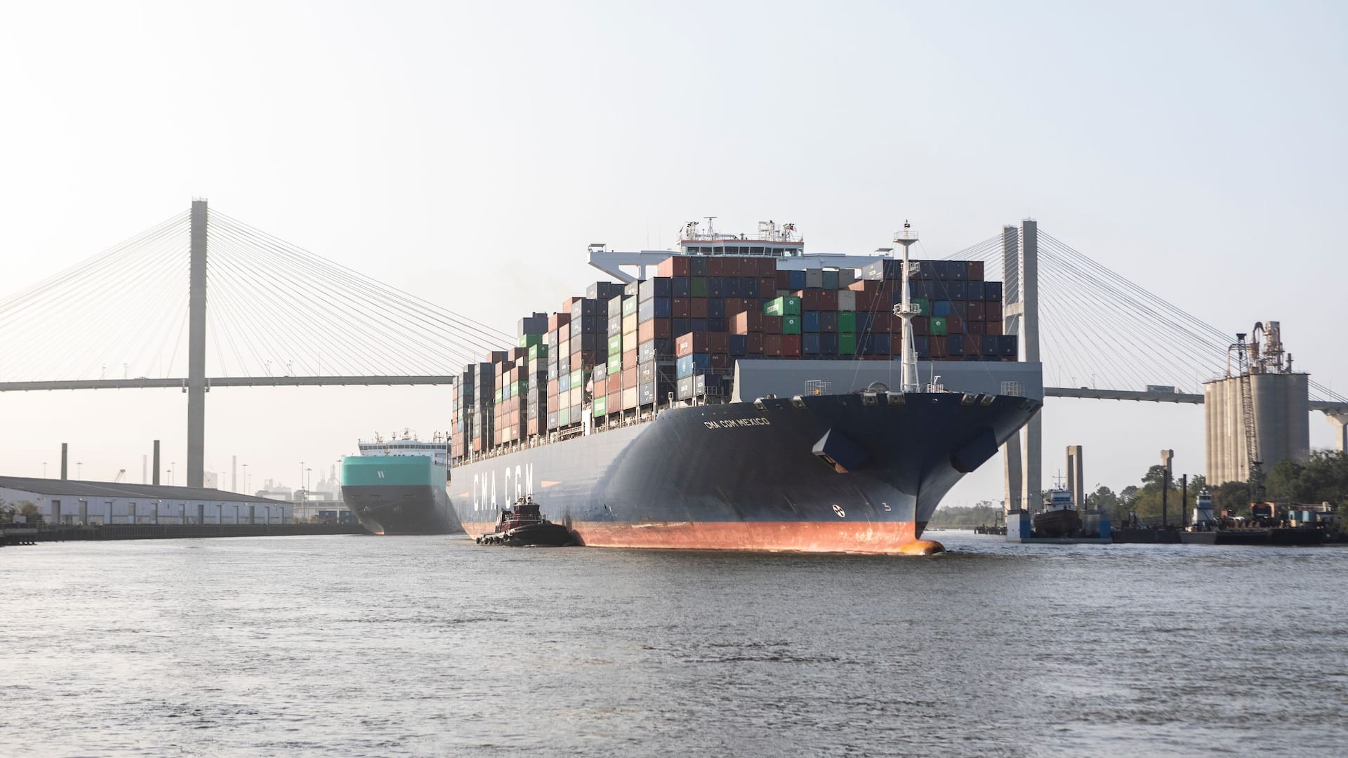 Hyatt Regency Savannah Cargo Ship On Savannah River