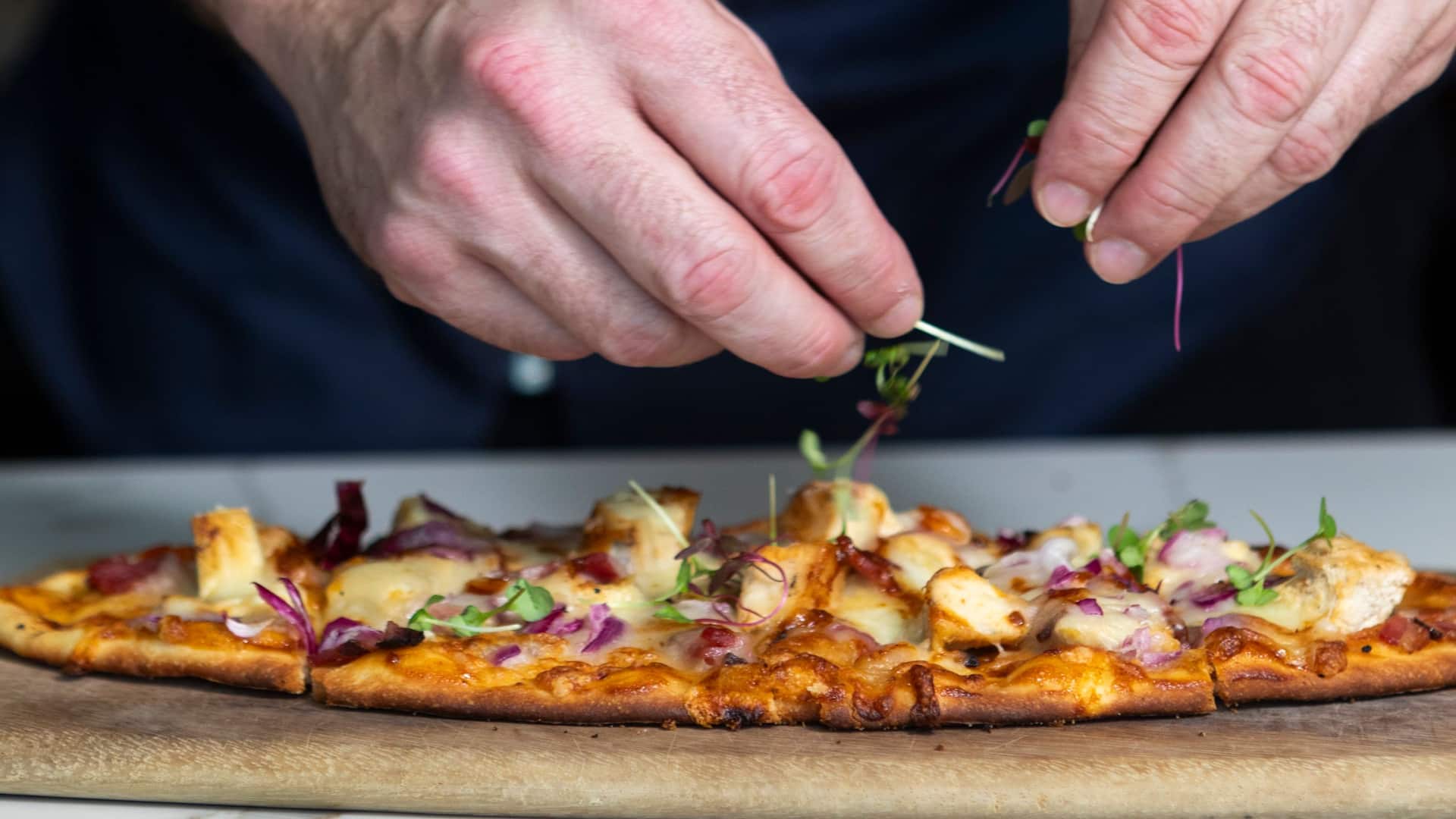 Hyatt Regency Savannah Chef With Barbecue Chicken Flatbread