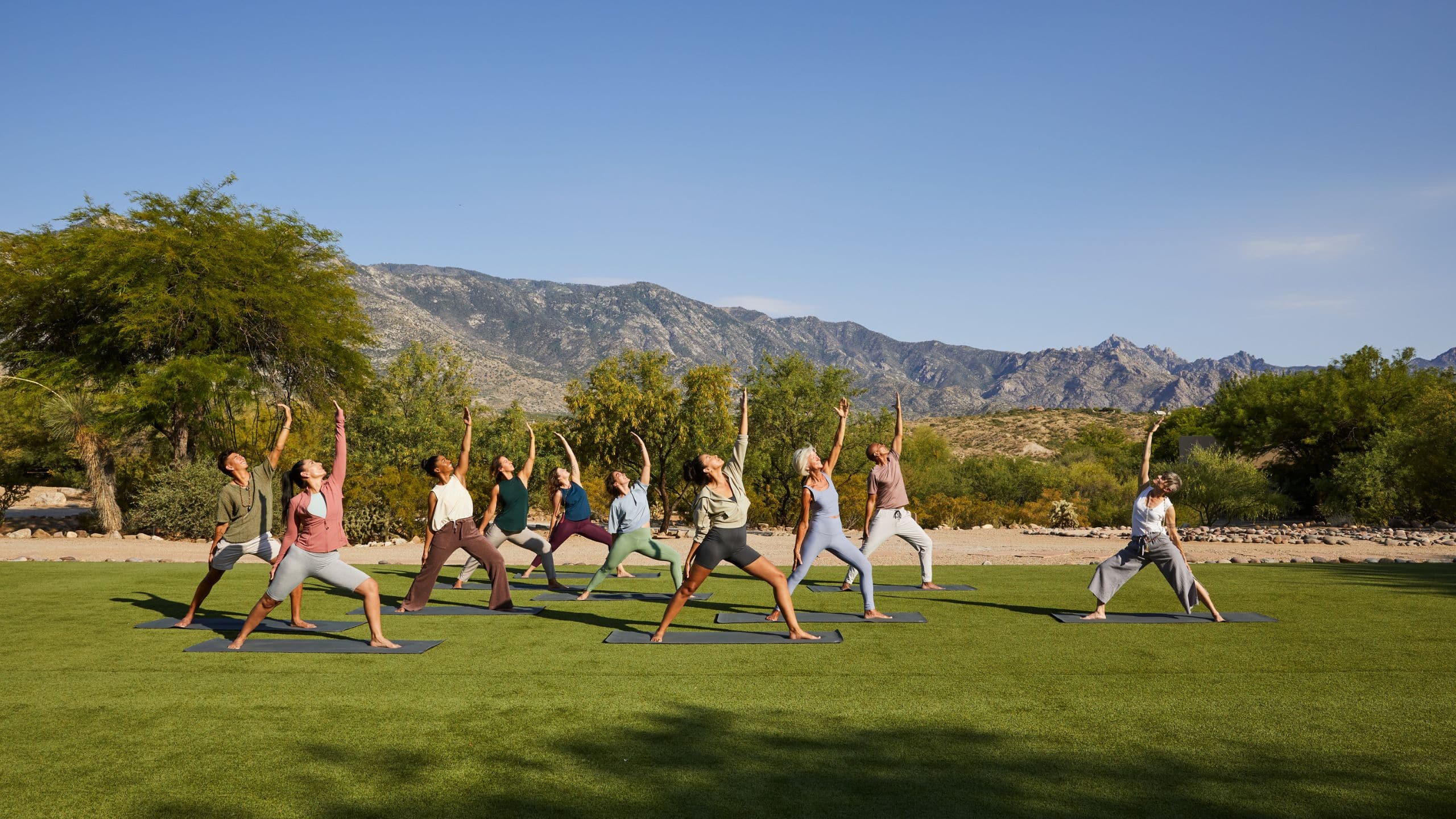 Miraval Arizona Resort and Spa Catalina Lawn Yoga Group