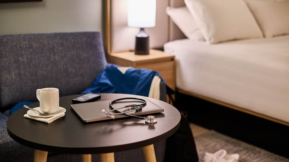 Room Close Up Table Laptop Stethoscope