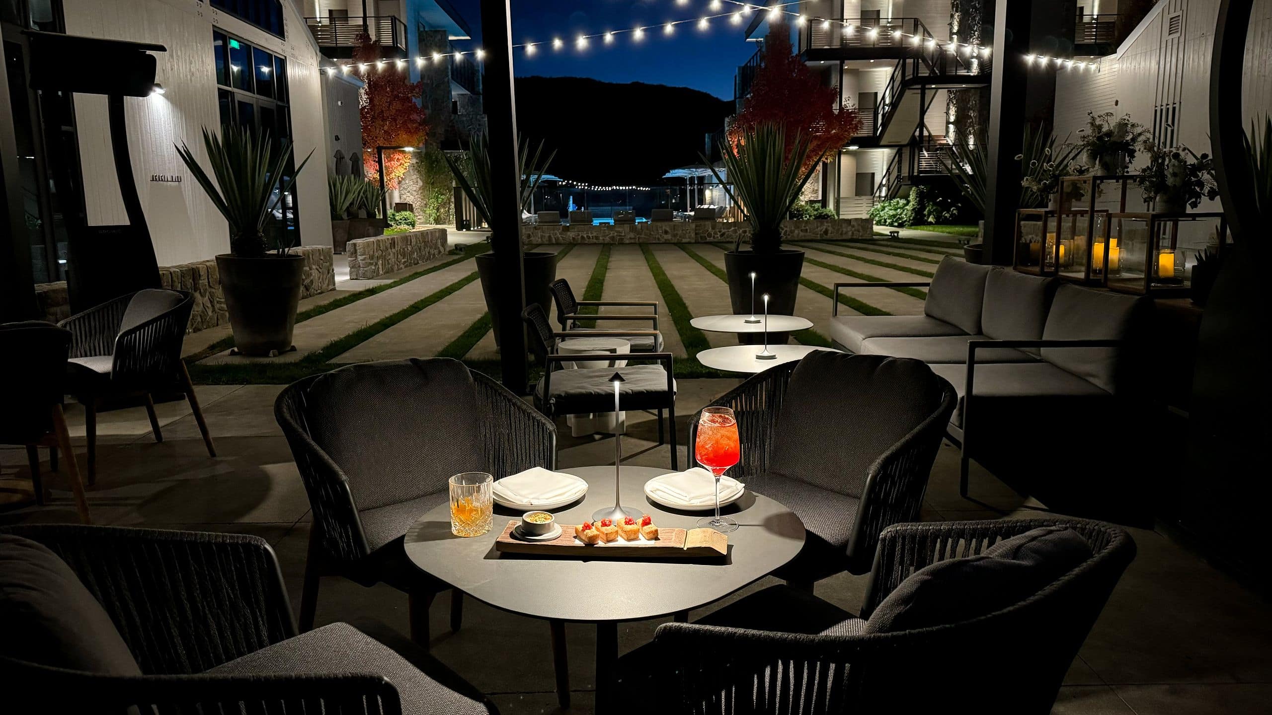 Alila Napa Valley Terrace Bar Evening