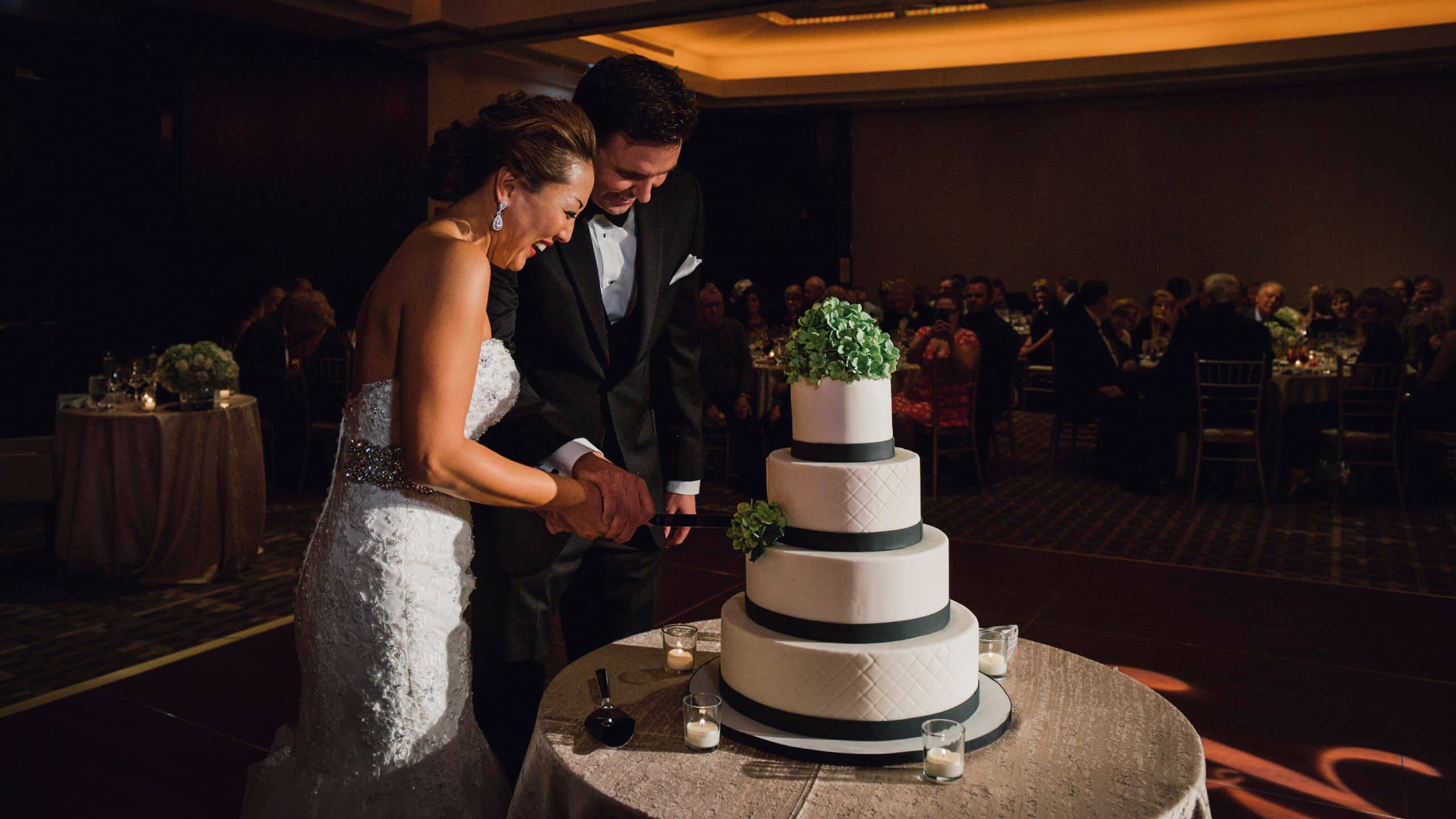 Park Hyatt Chicago Couple Cutting Wedding Cake
