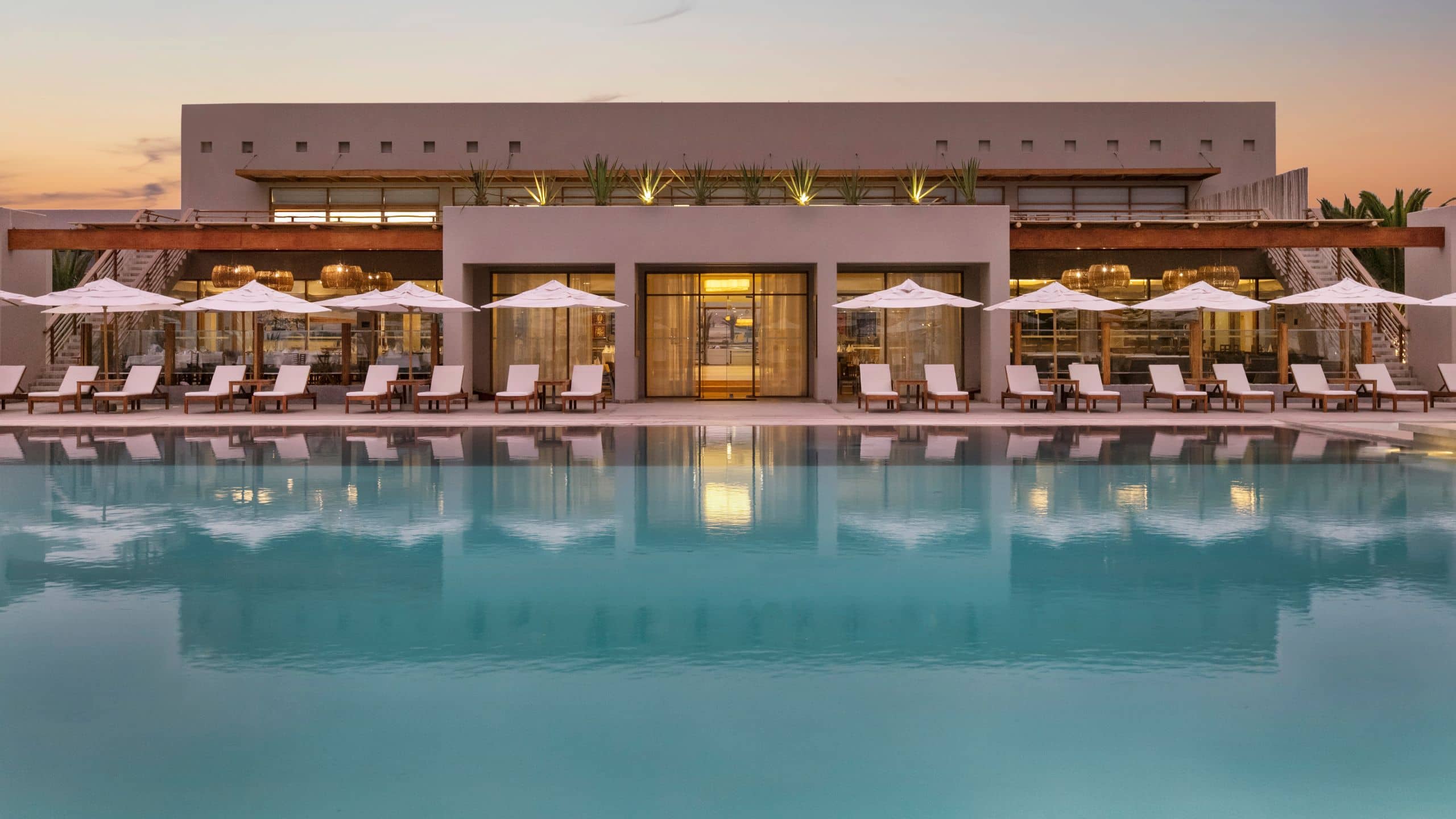 The Legend Paracas Resort Pool At Dusk