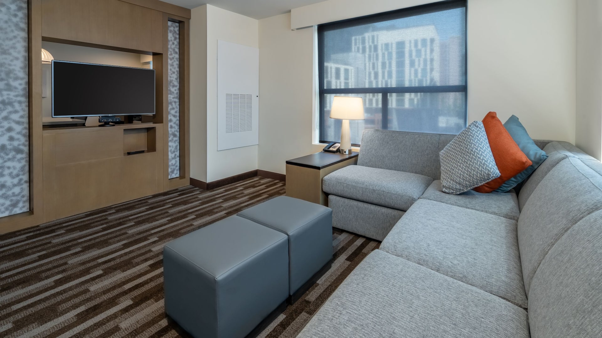 Hyatt House Salt Lake City/Downtown Accessible One Bedroom Suite Two Queen Beds Living Area