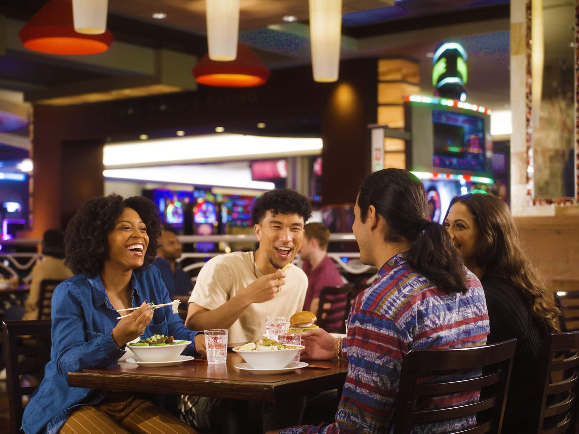 Hyatt Regency JFK Airport at Resorts World New York Guests Dining In Food Court