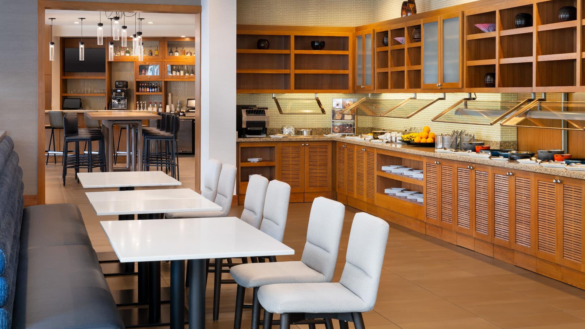 Hyatt Place at Anaheim Resort/Convention Center Breakfast Buffet And Seating Area