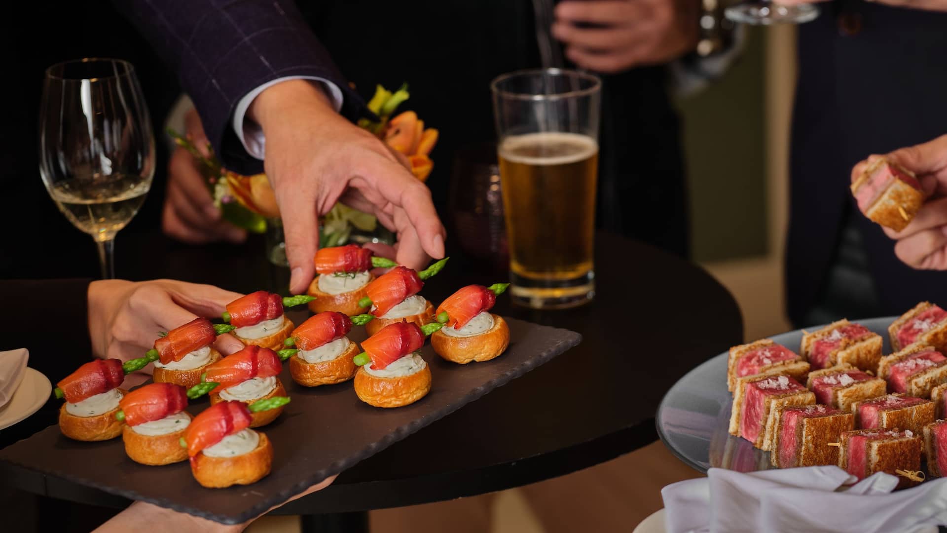 Global Mini Brioche Canapes With Hand