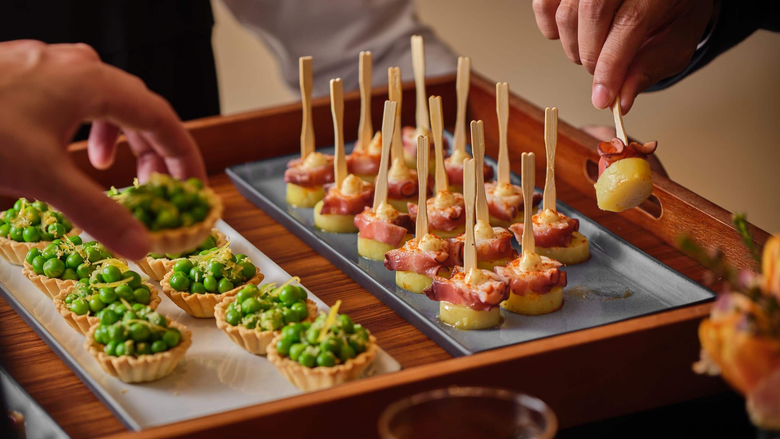 Global Mini Green Pea Tarts And Canape Display