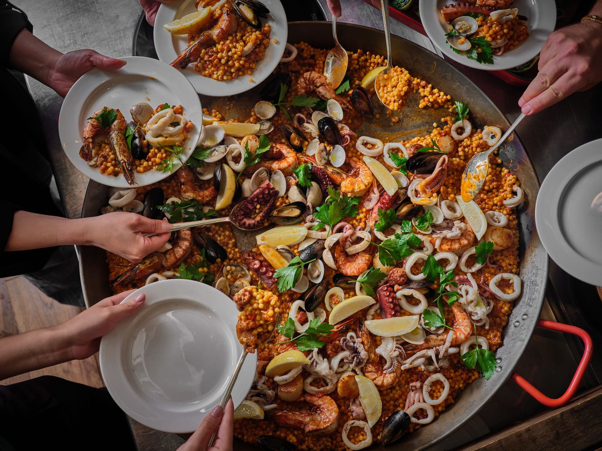 Global Paella Buffet Serving