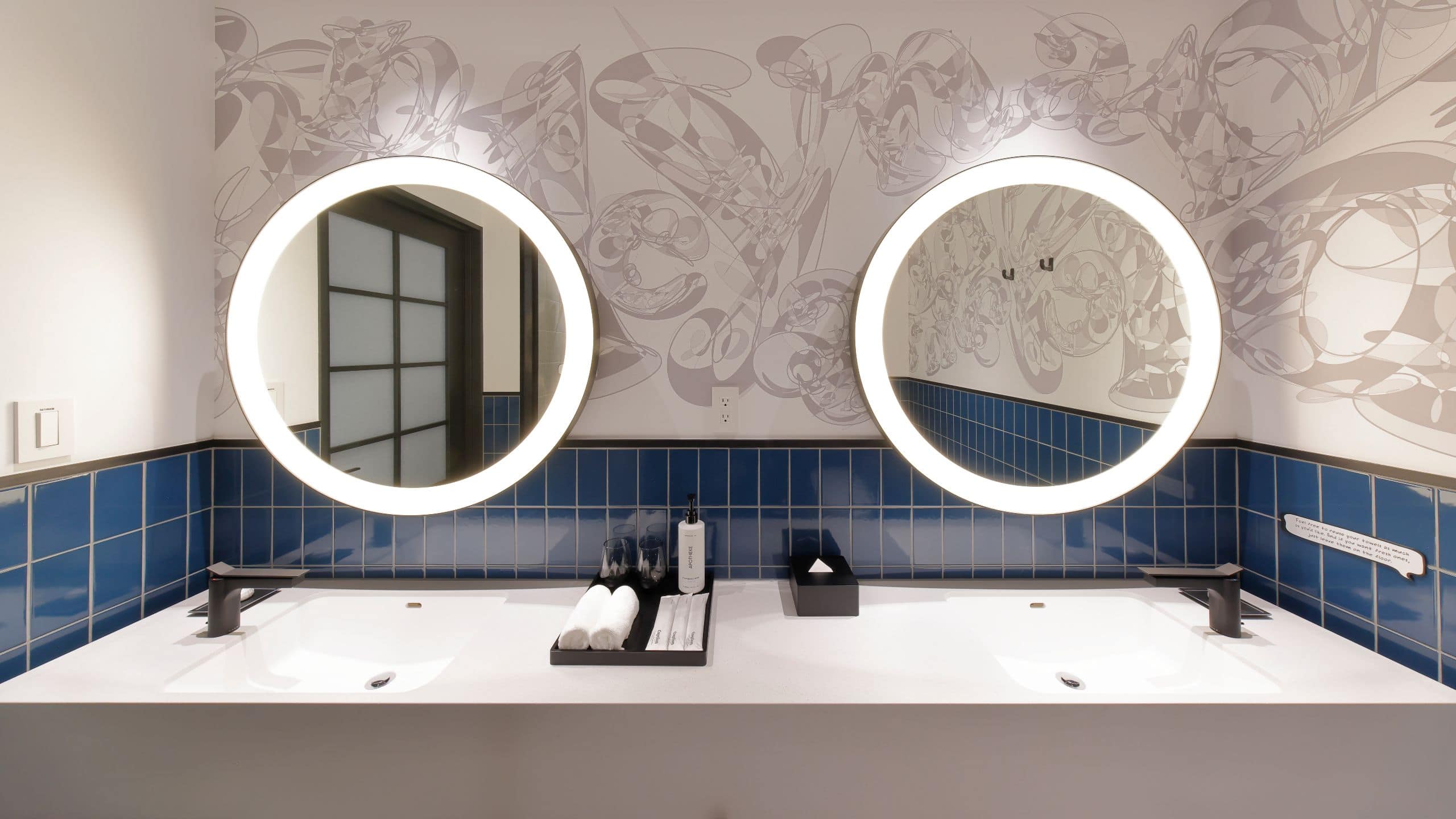 4/5 Caption by Hyatt Namba Osaka Deluxe Bathroom Blue Double Vanity