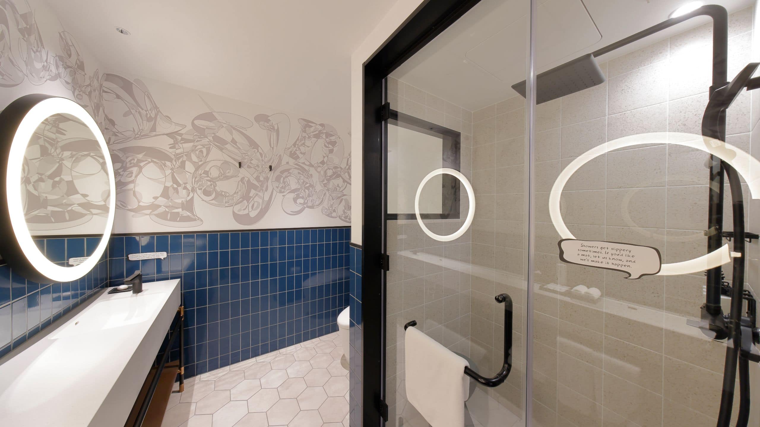 5/5 Caption by Hyatt Namba Osaka Deluxe Bathroom Blue Sink Shower