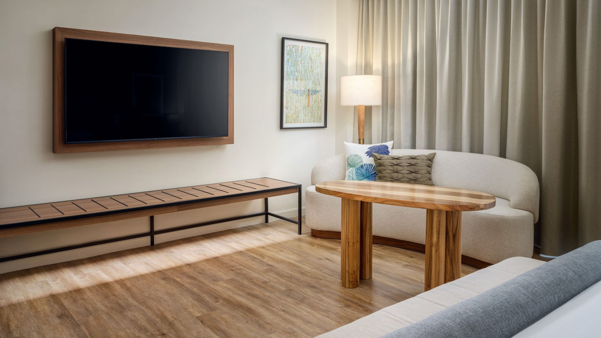 Hyatt Regency Panama City Guestroom Sofa And TV With Closed Curtains
