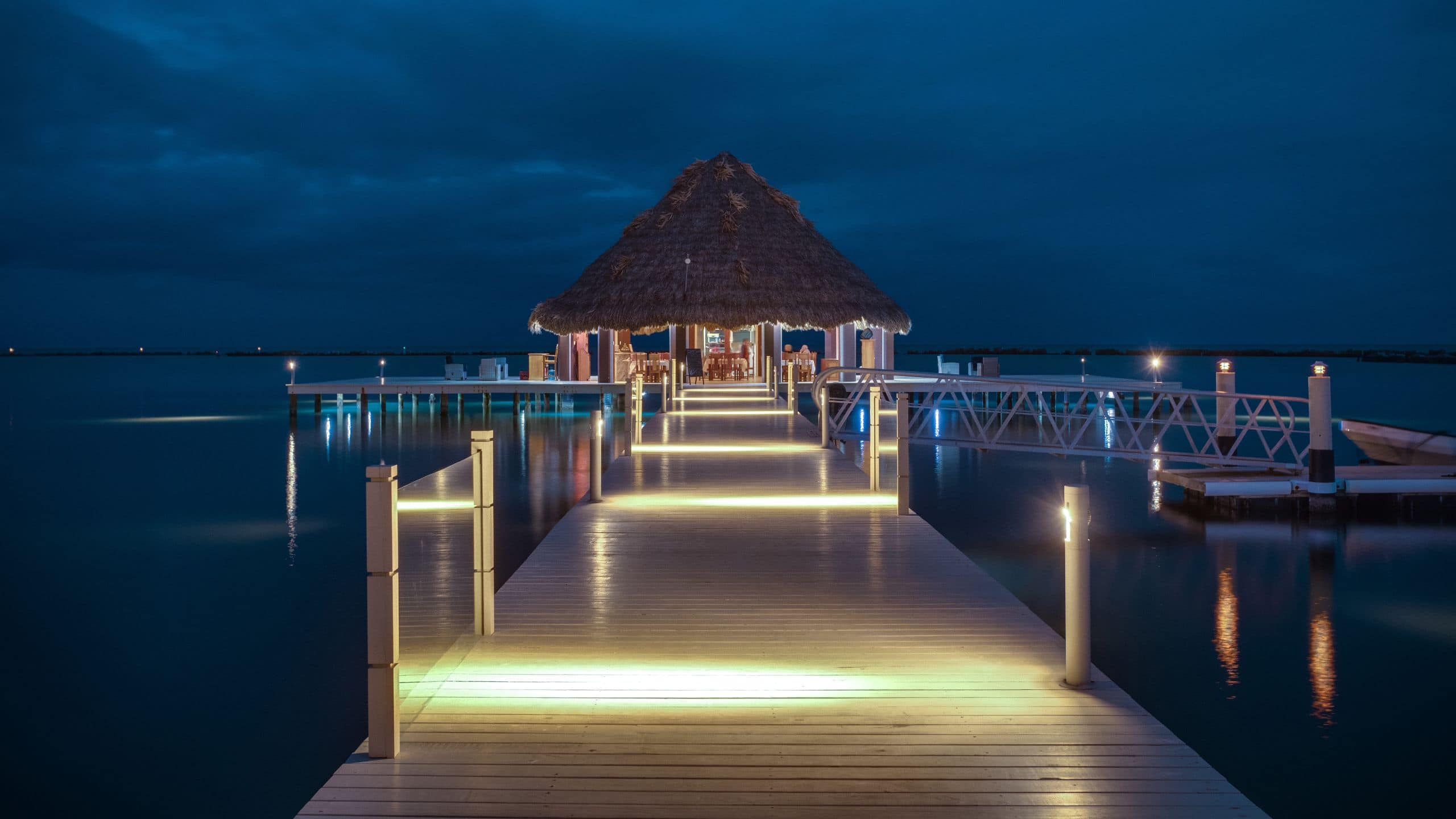 Placencia Resort Pier At Night