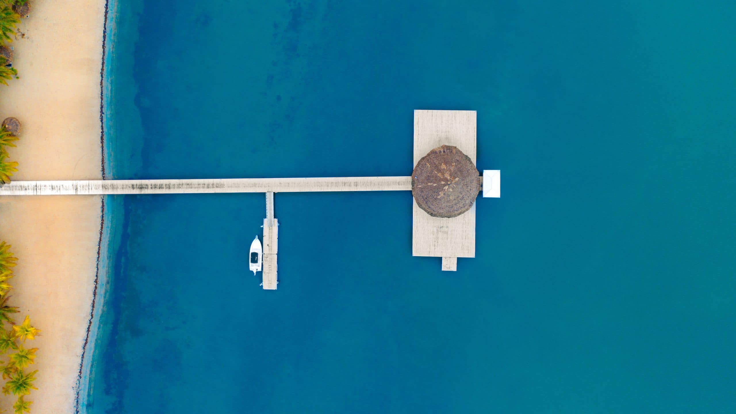 Placencia Resort Pier Drone Overview