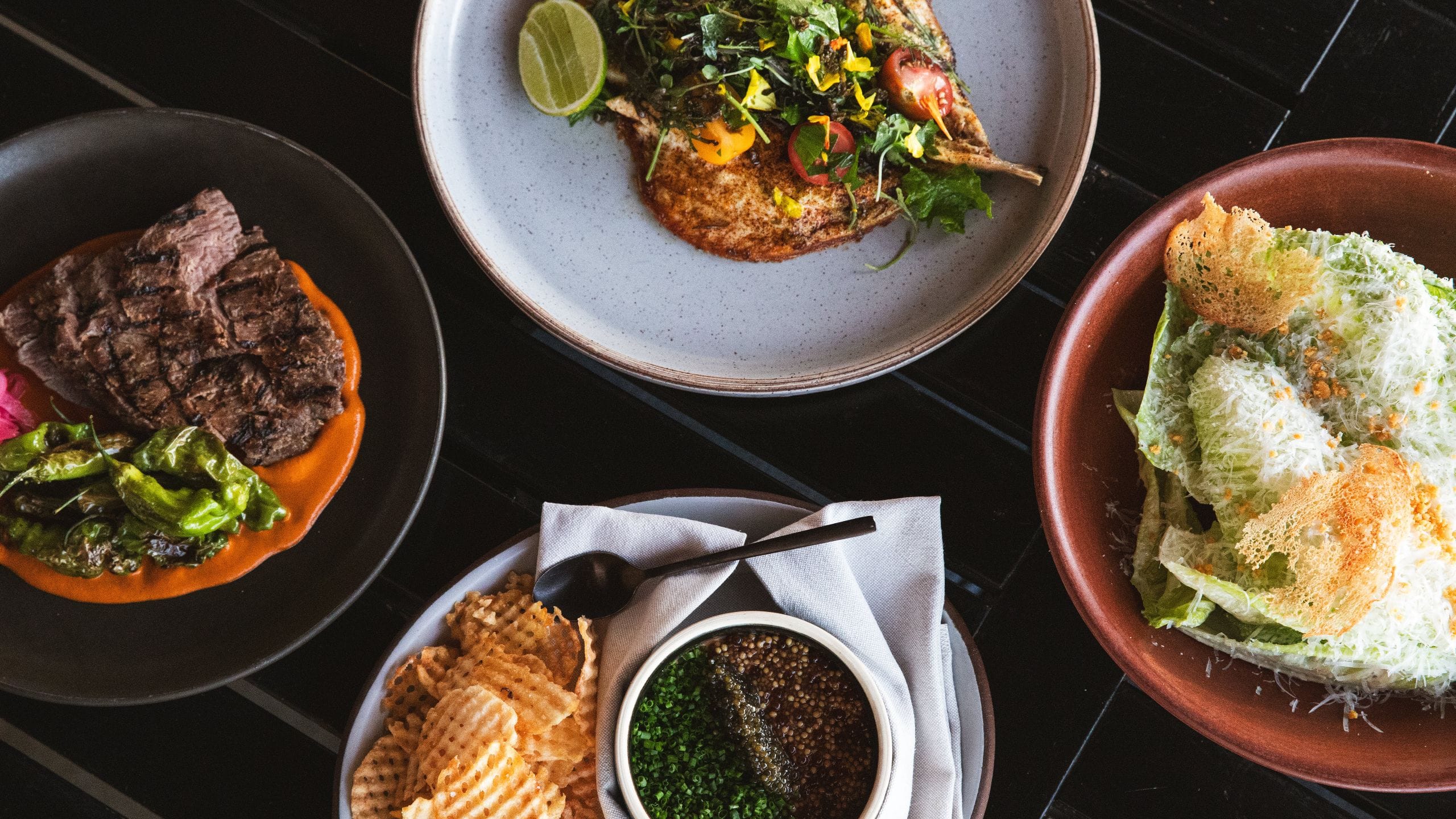 Alila Marea Beach Resort Encinitas Vaga Entrees Spread