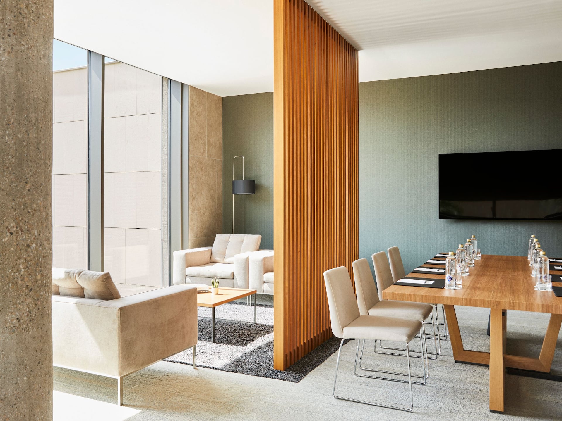 Grand Hyatt Barcelona Backyard A Boardroom Sofas