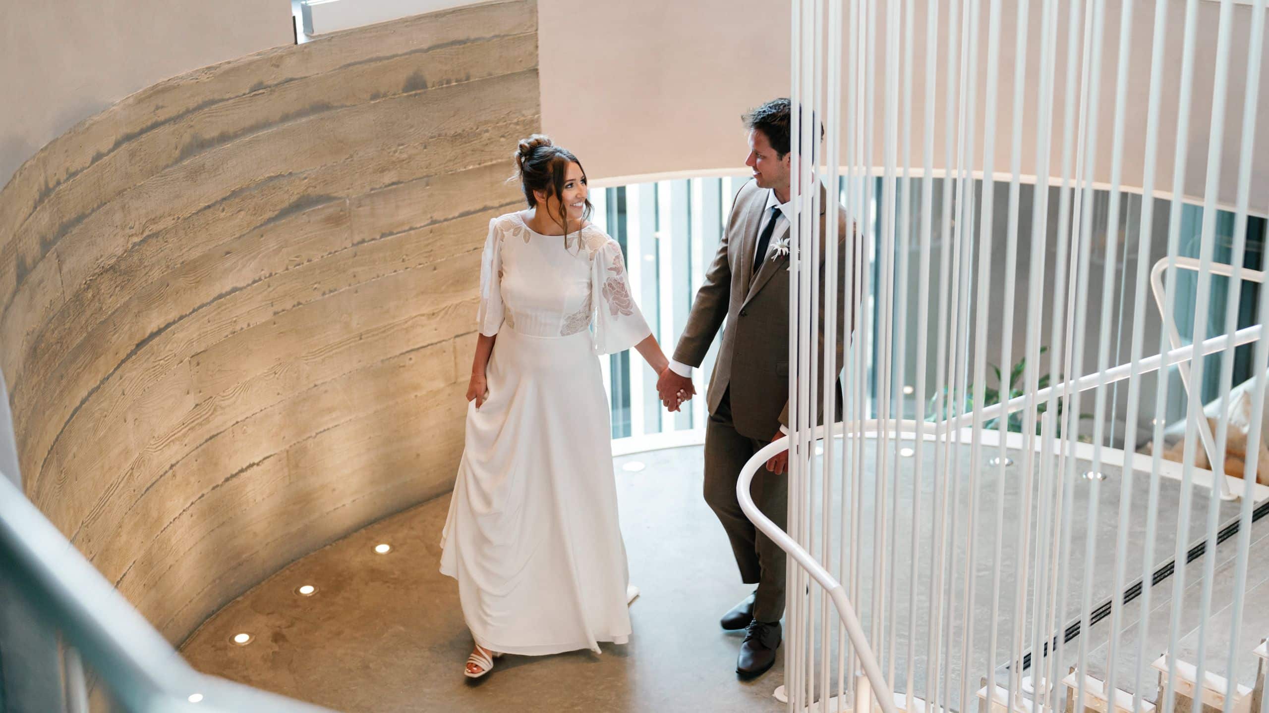Alila Marea Beach Resort Encinitas Wedding Couple Staircase