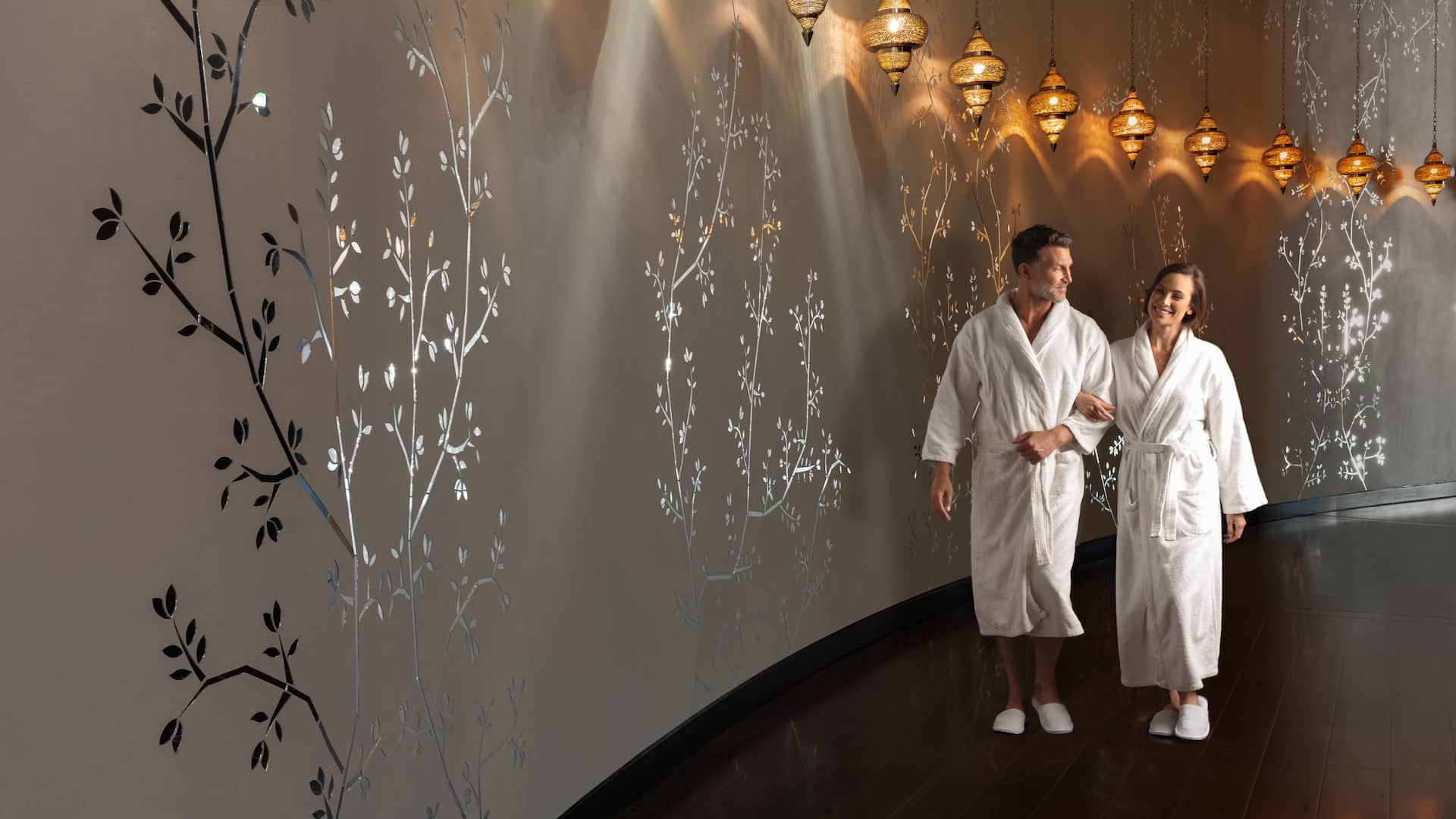 Grand Hyatt Abu Dhabi Hotel & Residences Emirates Pearl Spa Corridor Couple