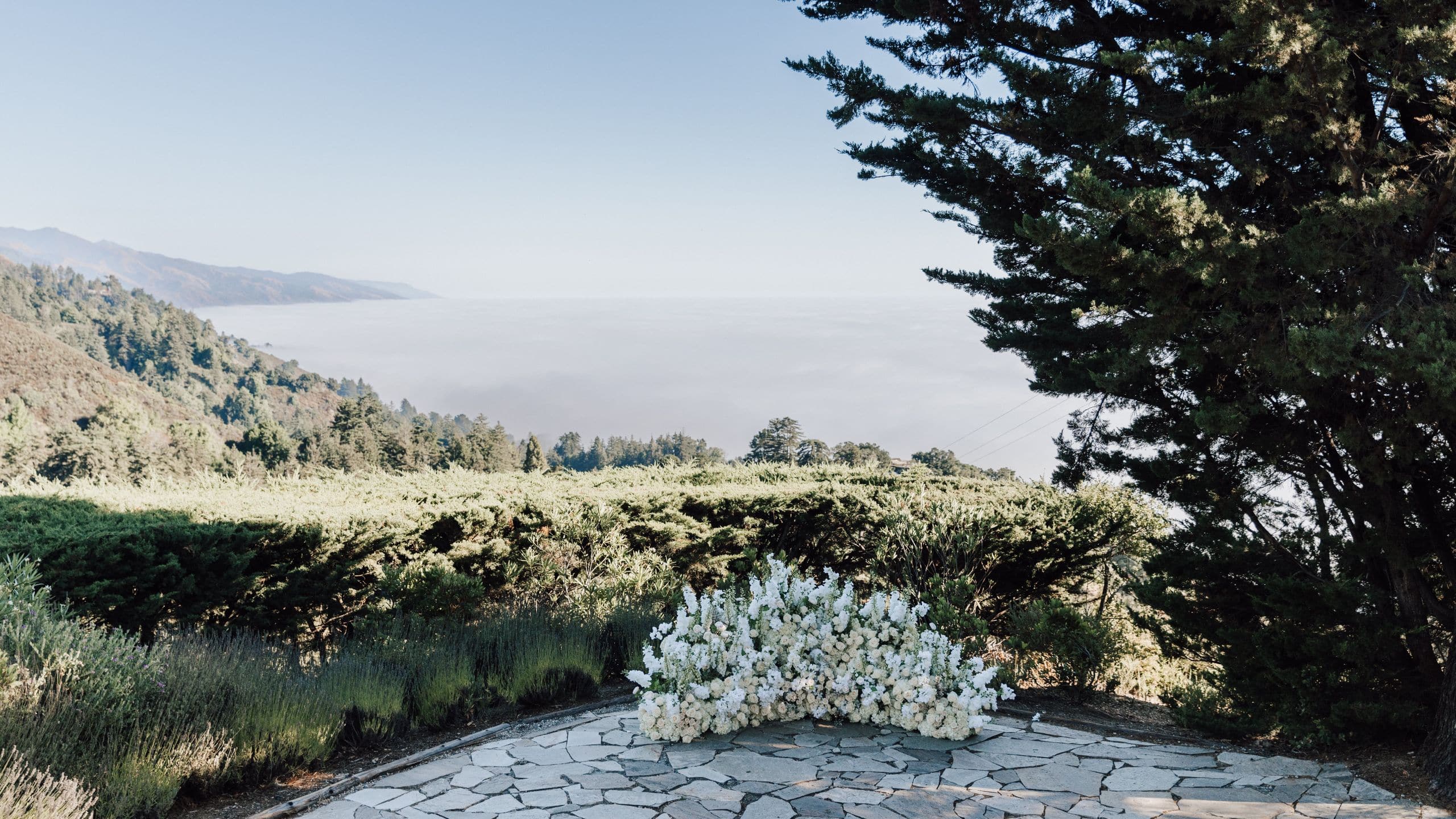 Alila Ventana Big Sur Sur Vista White Floral Ceremony
