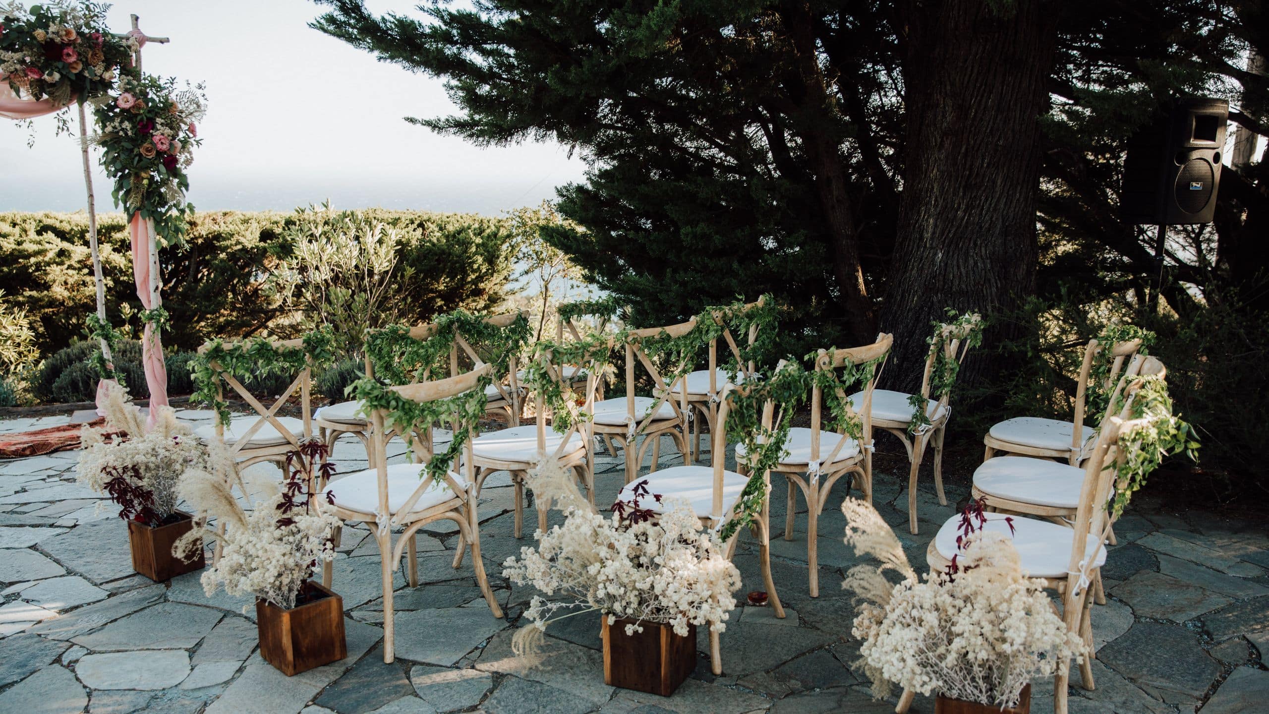 Alila Ventana Big Sur Sur Vista White Ceremony Chairs Setup