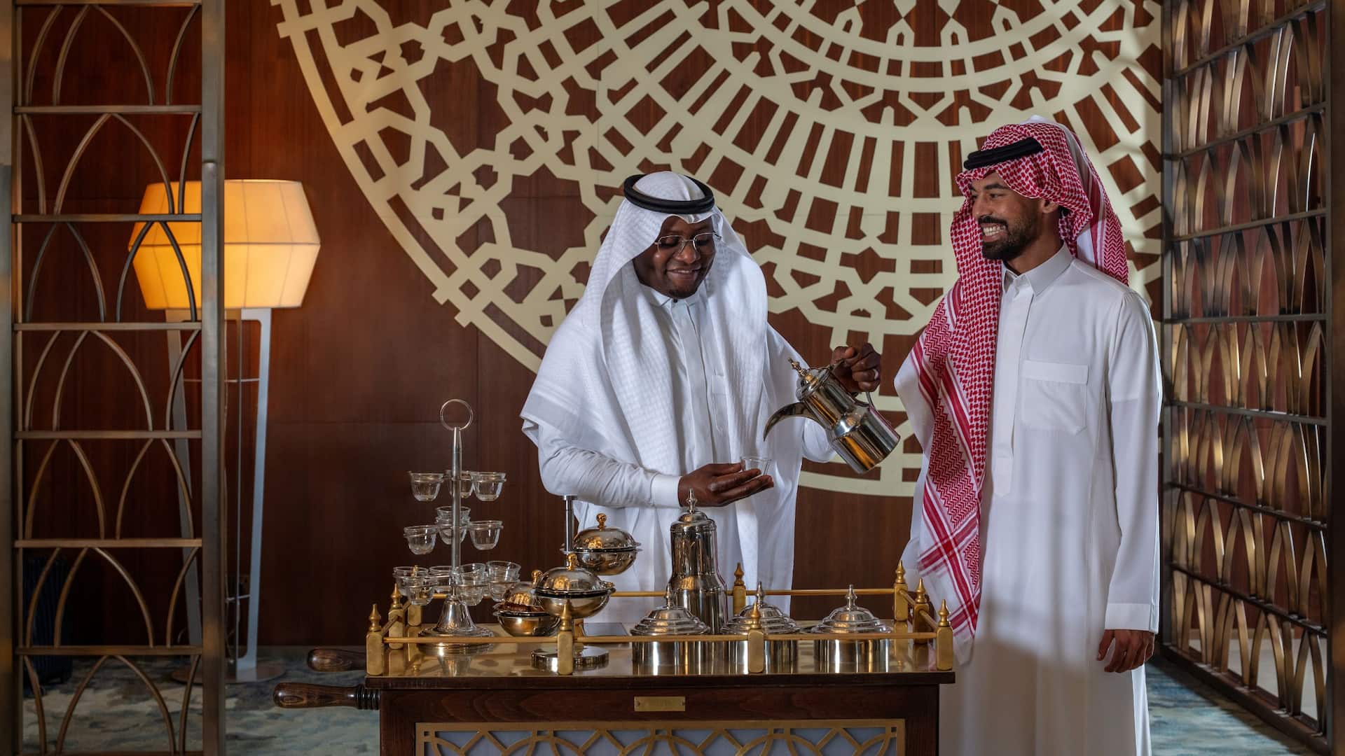 Hyatt Regency Riyadh Olaya Lobby Welcoming Arabic Coffee