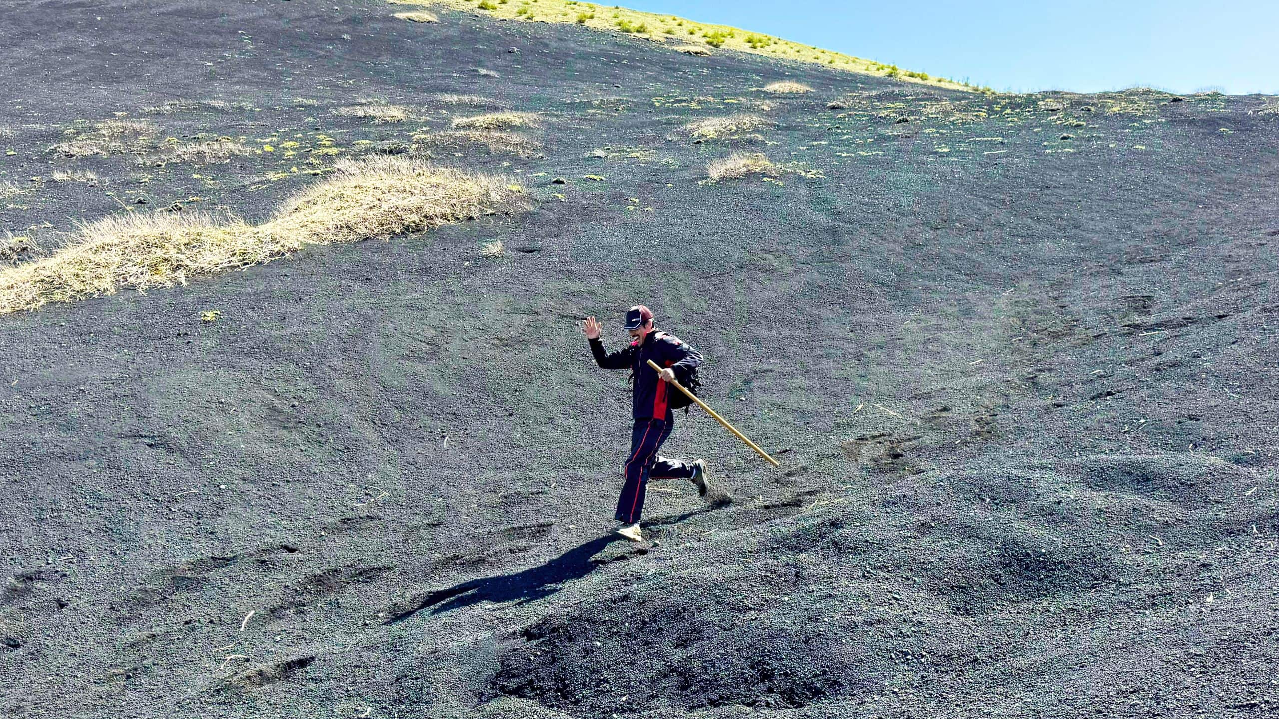Fuji Speedway Hotel Mount Fuji Hiking Decending Tour Sand Running Man