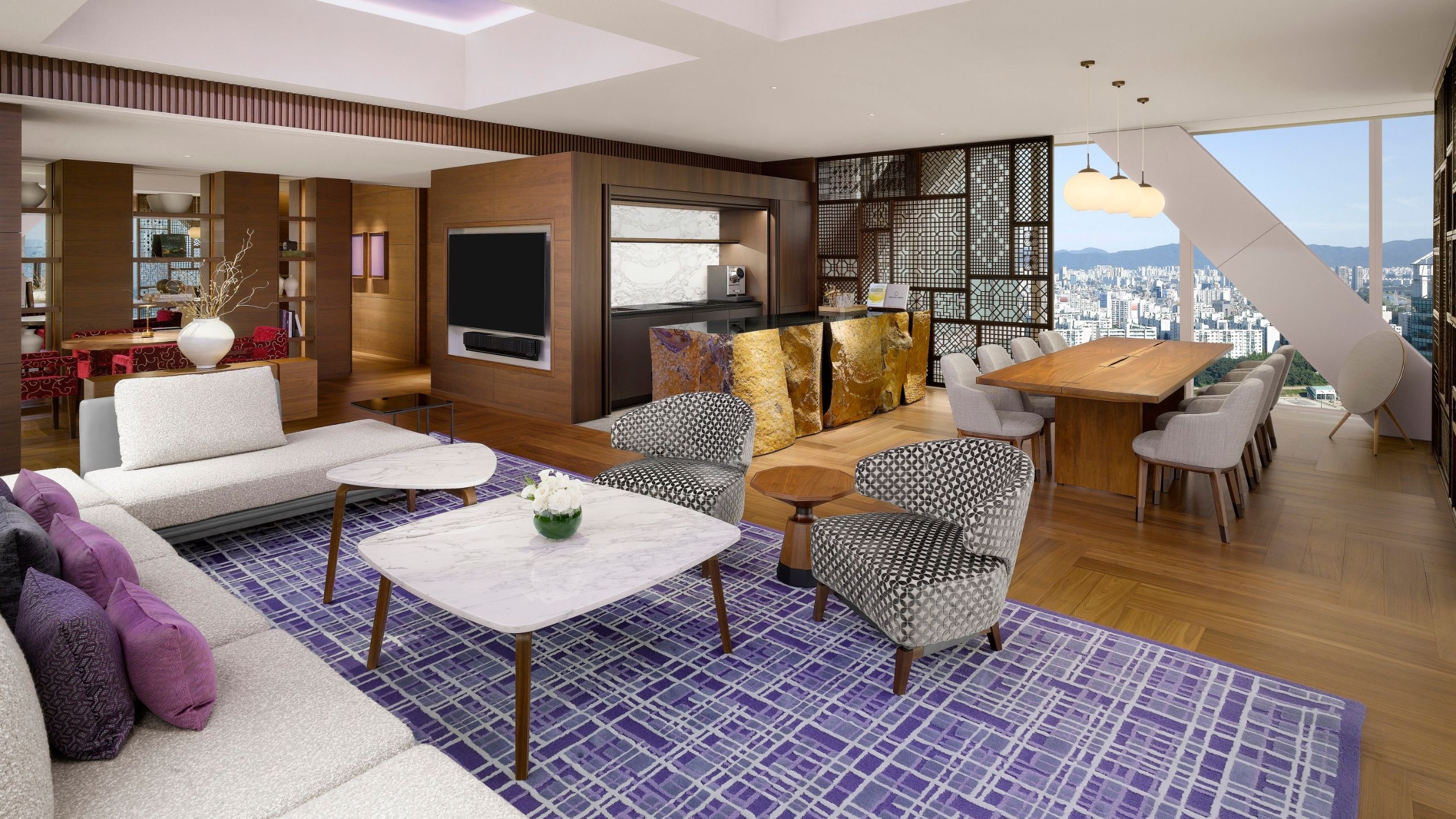 Park Hyatt Seoul Presidential Suite Living Room Wide