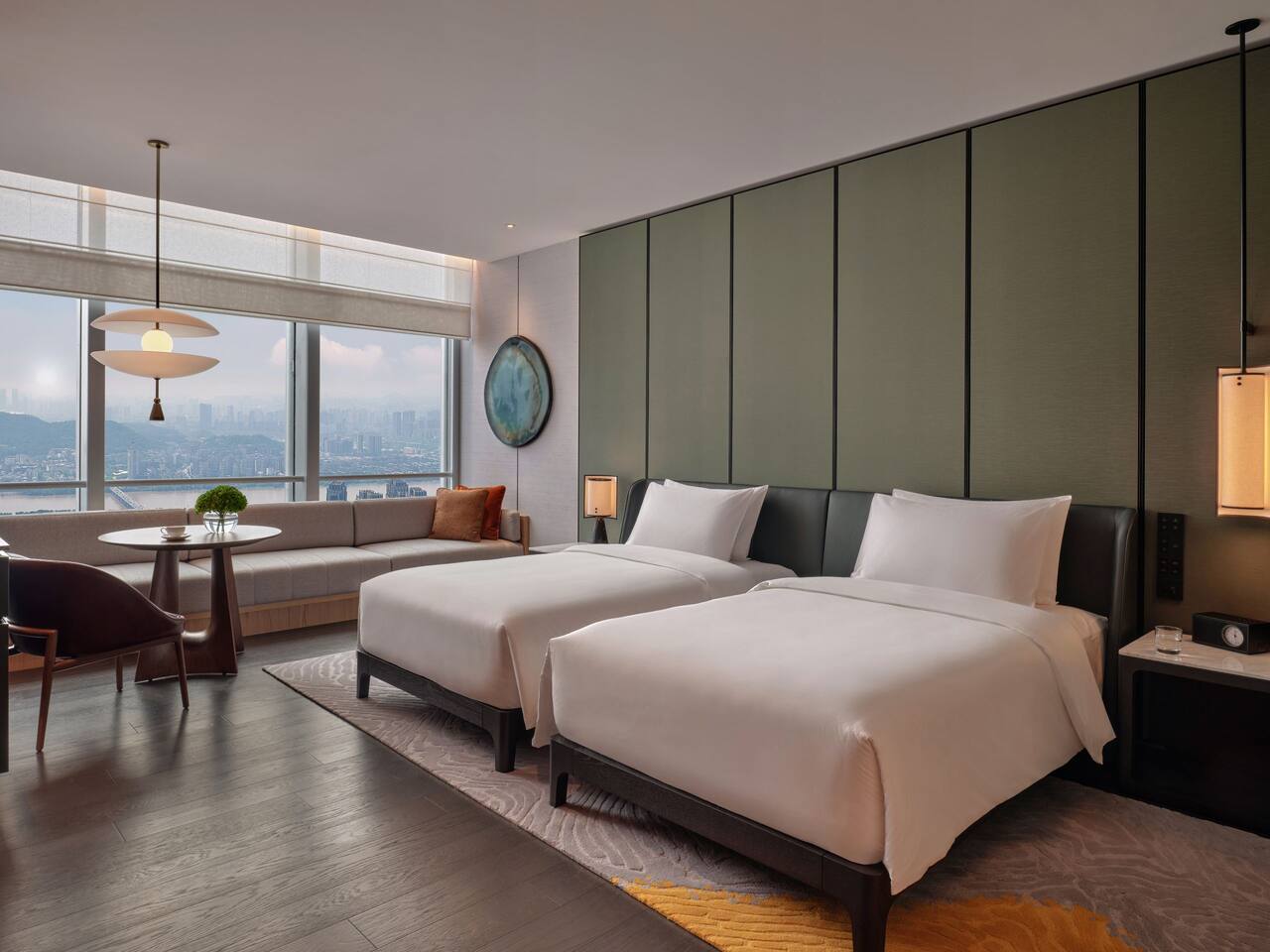 Twin Beds With River View