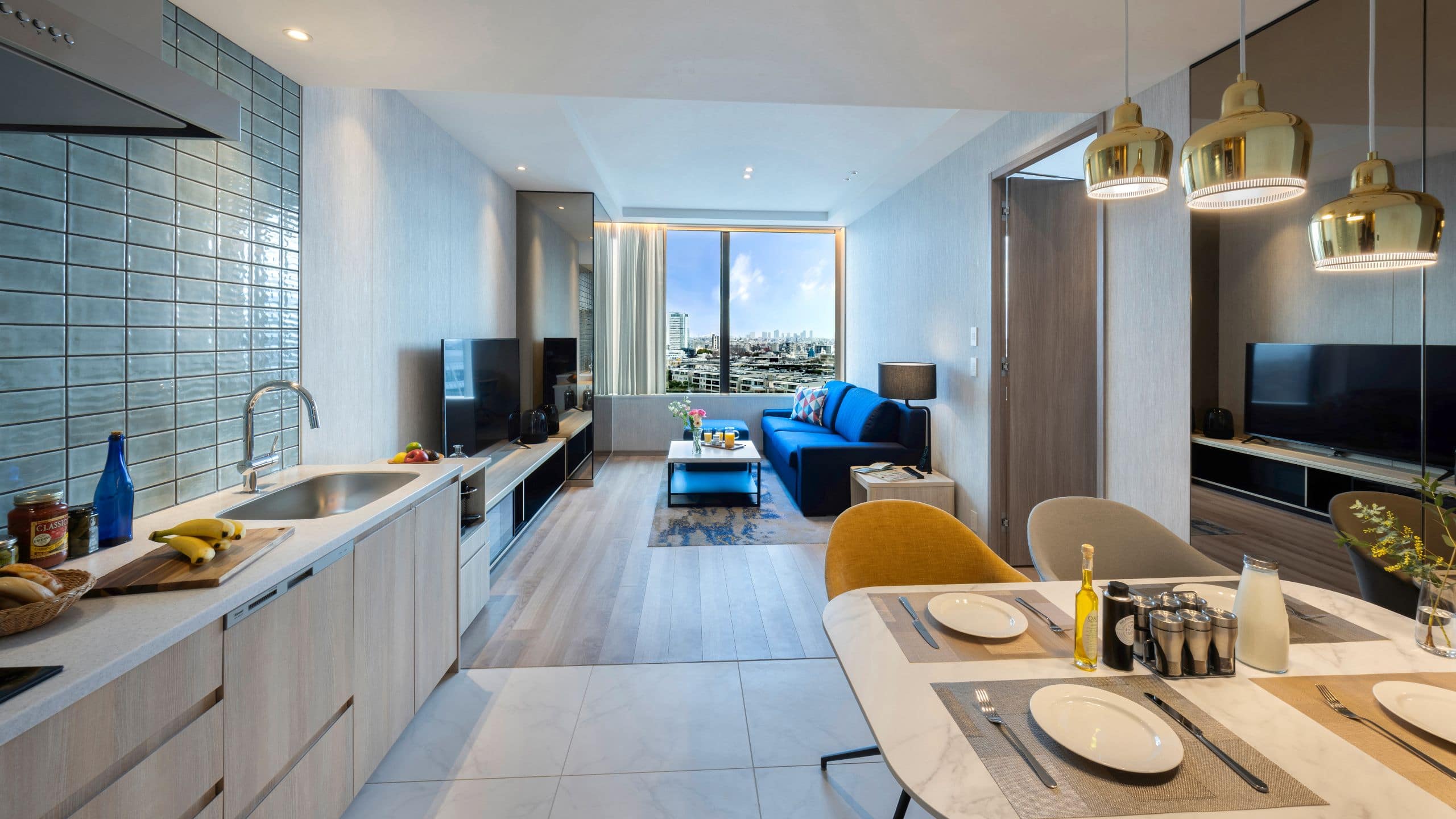 Hyatt House Tokyo Shibuya Suite Dining Into Living Area