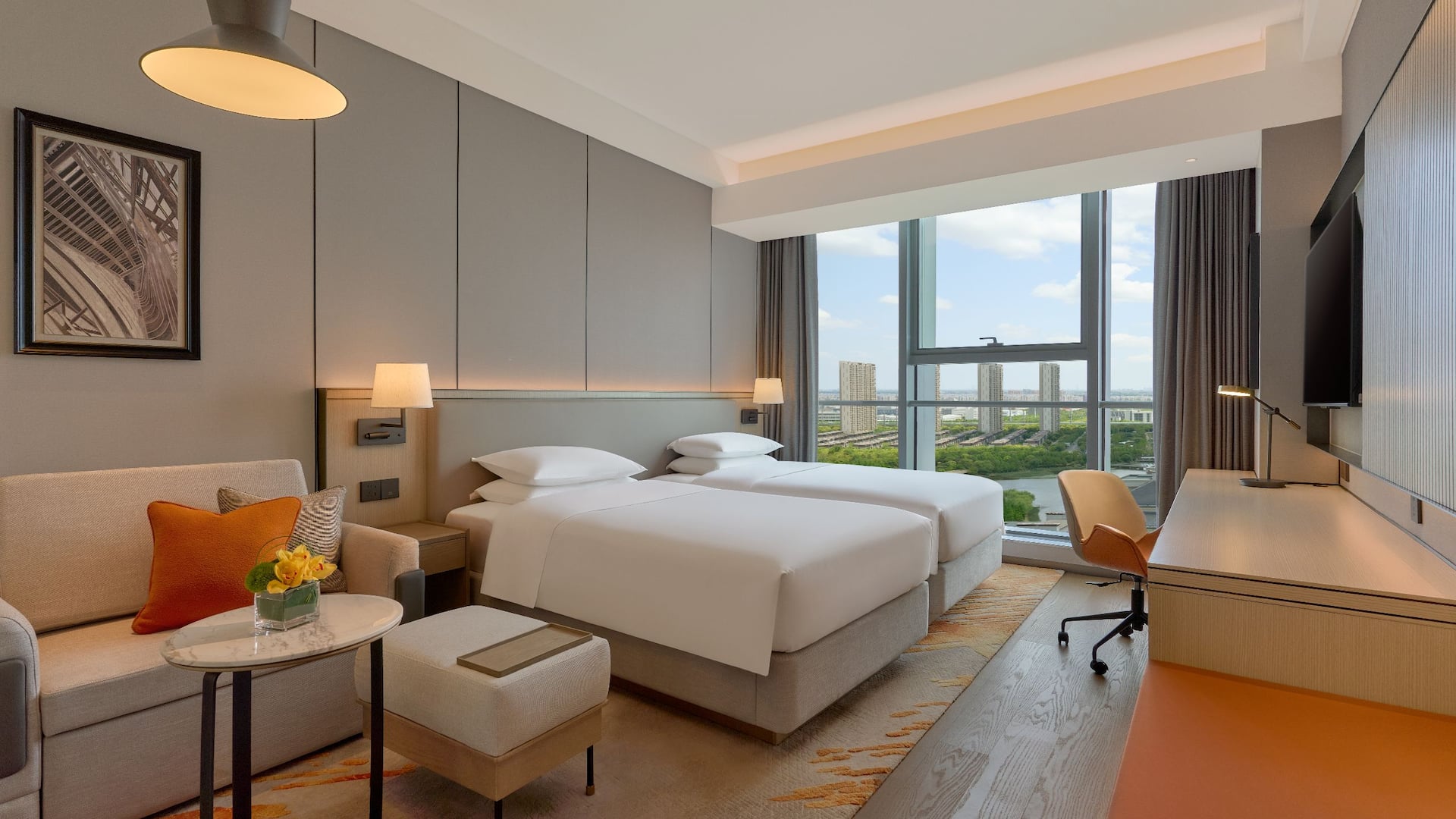 第 1，共 1 Hyatt Place Nantong, Xinghu City Plaza Twin Beds City View With Sofa Bed