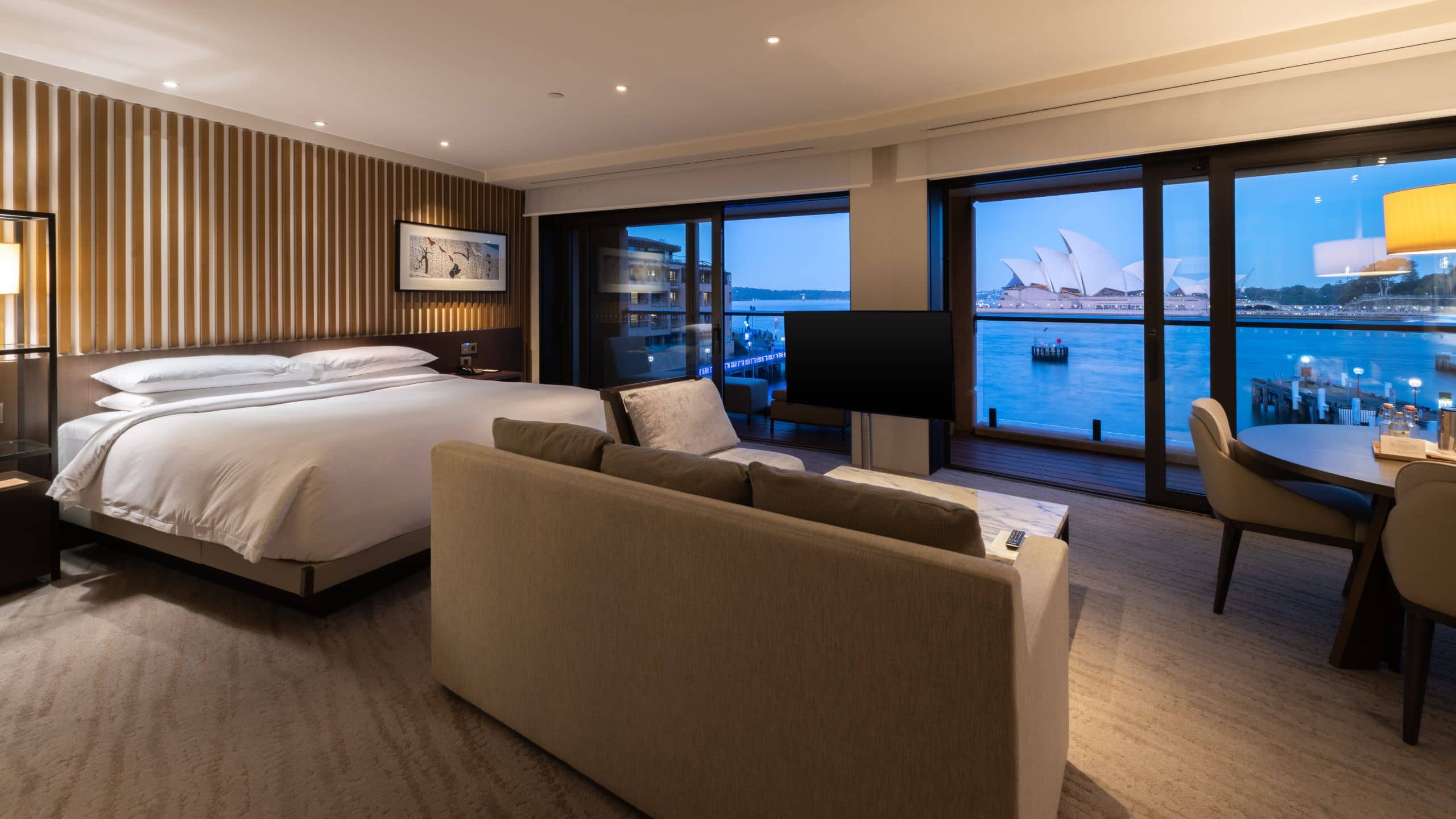 Park Hyatt Sydney Bedroom During Blue Hour