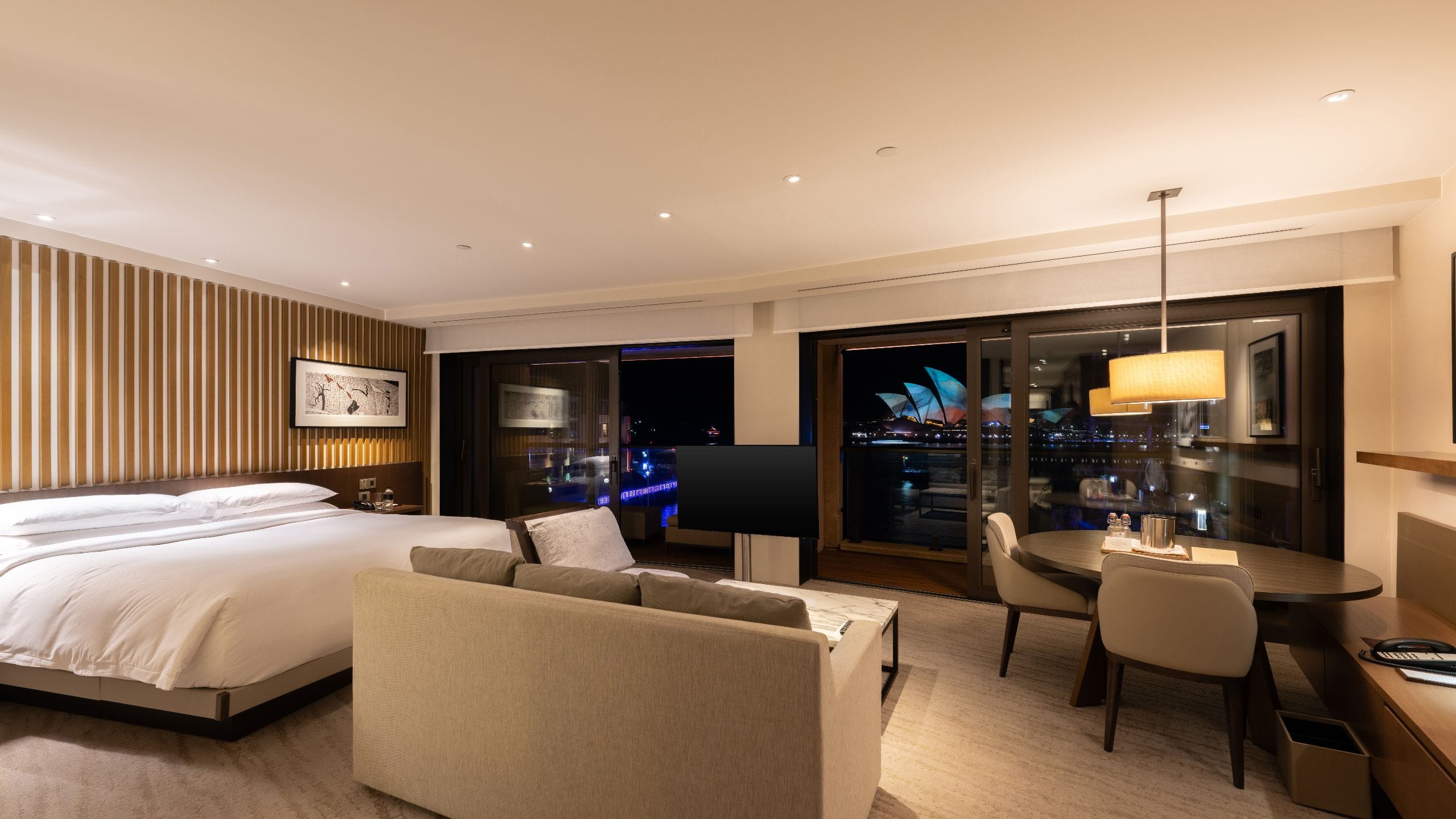 Park Hyatt Sydney Bedroom During Vivid