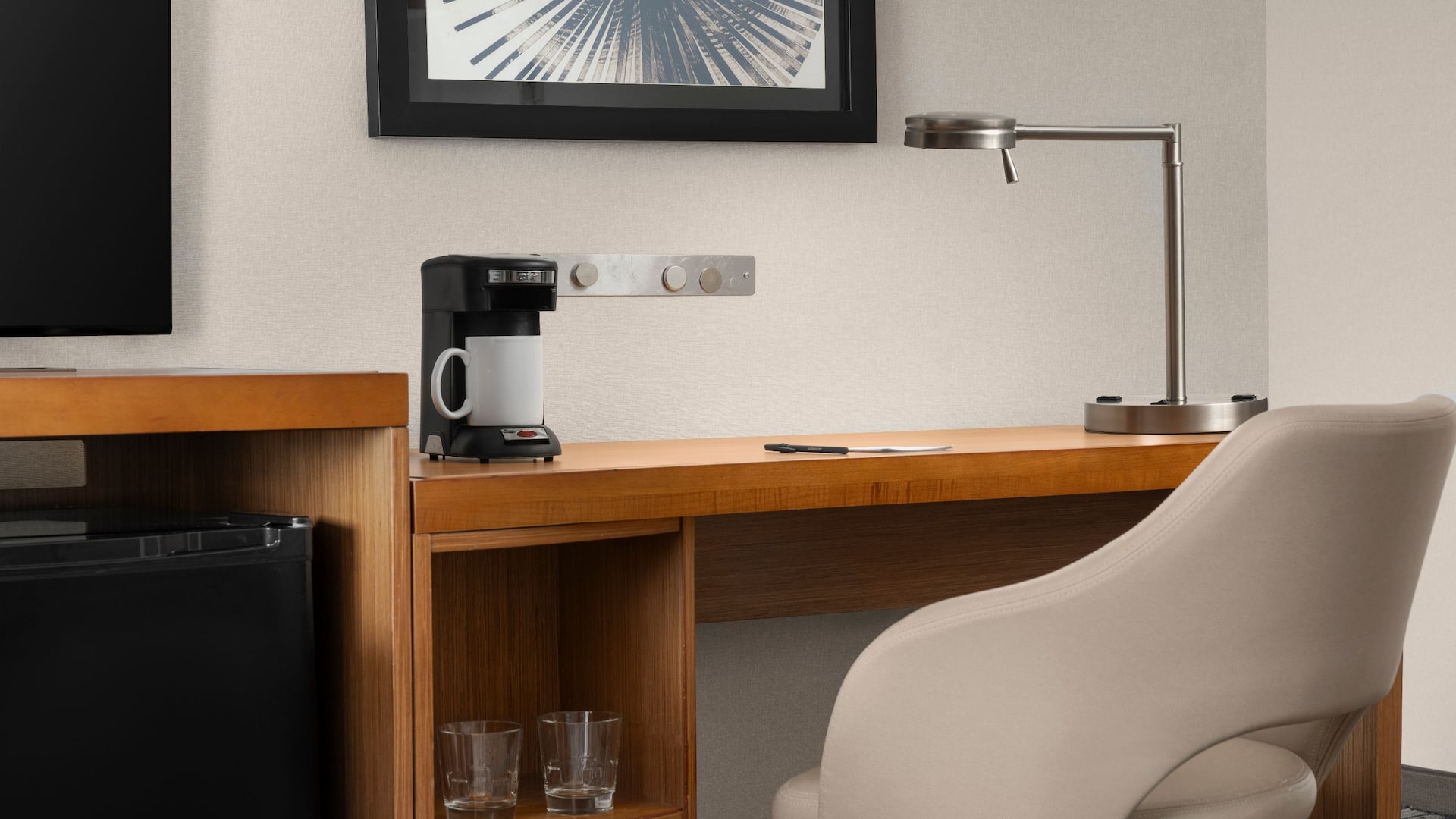 2 of 5 Hyatt Place Denver/Cherry Creek Mini Fridge & Coffee Maker Desk Amenity
